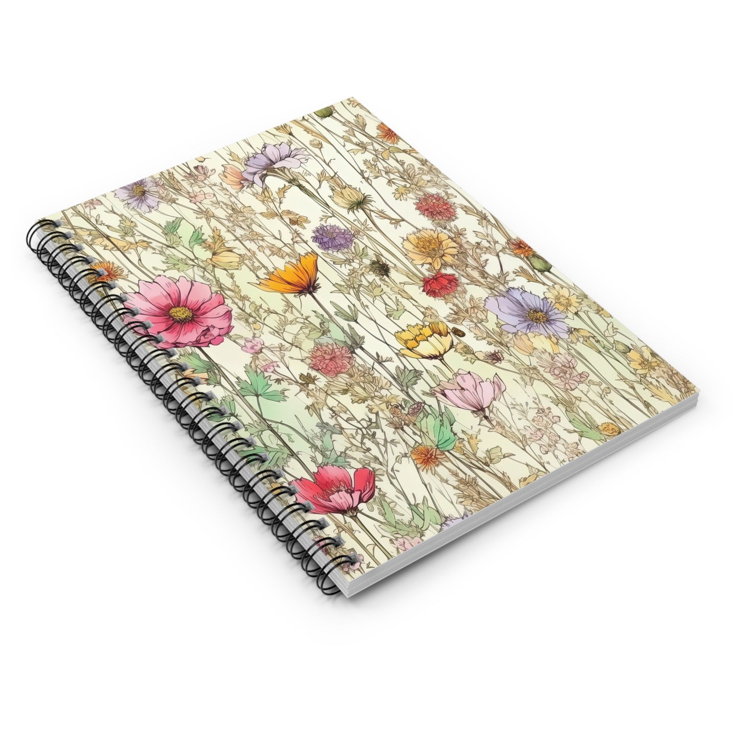 Wildflowers Notebook, Wildflower Journal, Floral Writing Diary, Nature Notepad, Botanical Stationery, Gift for Nature Lover - Victory Thru Vision