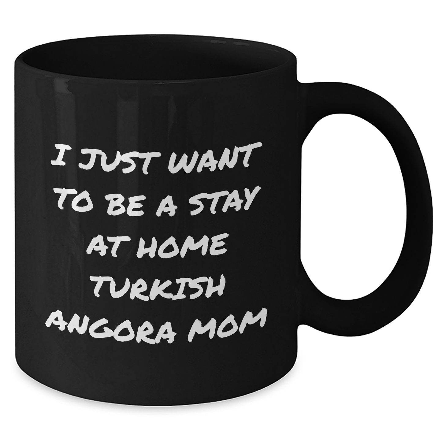 Turkish Angora Cat Mom Funny Gifts for Men from Family - Black Coffee Mug, 11oz or 15oz, Microwave and Dishwasher Safe - Additional