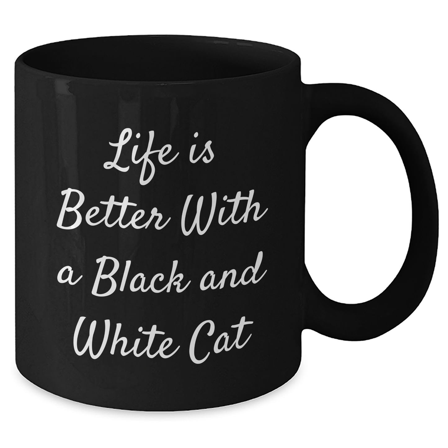 Funny Black and White Cat Gifts from Dad's Best Friends for Father's Day Unique Mugs Life Is Better With A Black And White Cat - Victory Thru Vision