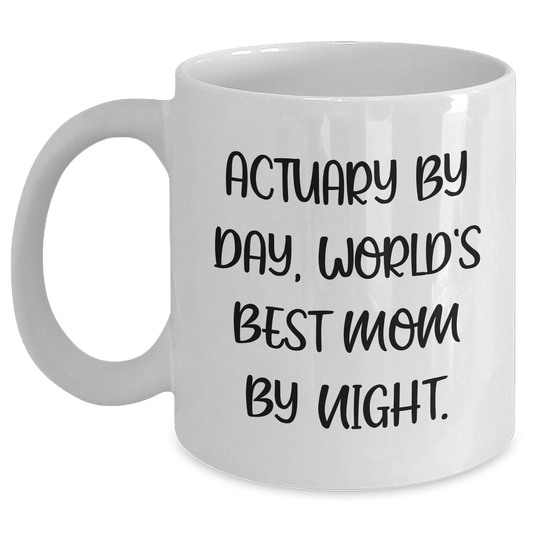 Actuary Humor White Coffee Mug, Funny Gifts from Mom for Actuary, Father's Day Unique Gifts - Victory Thru Vision