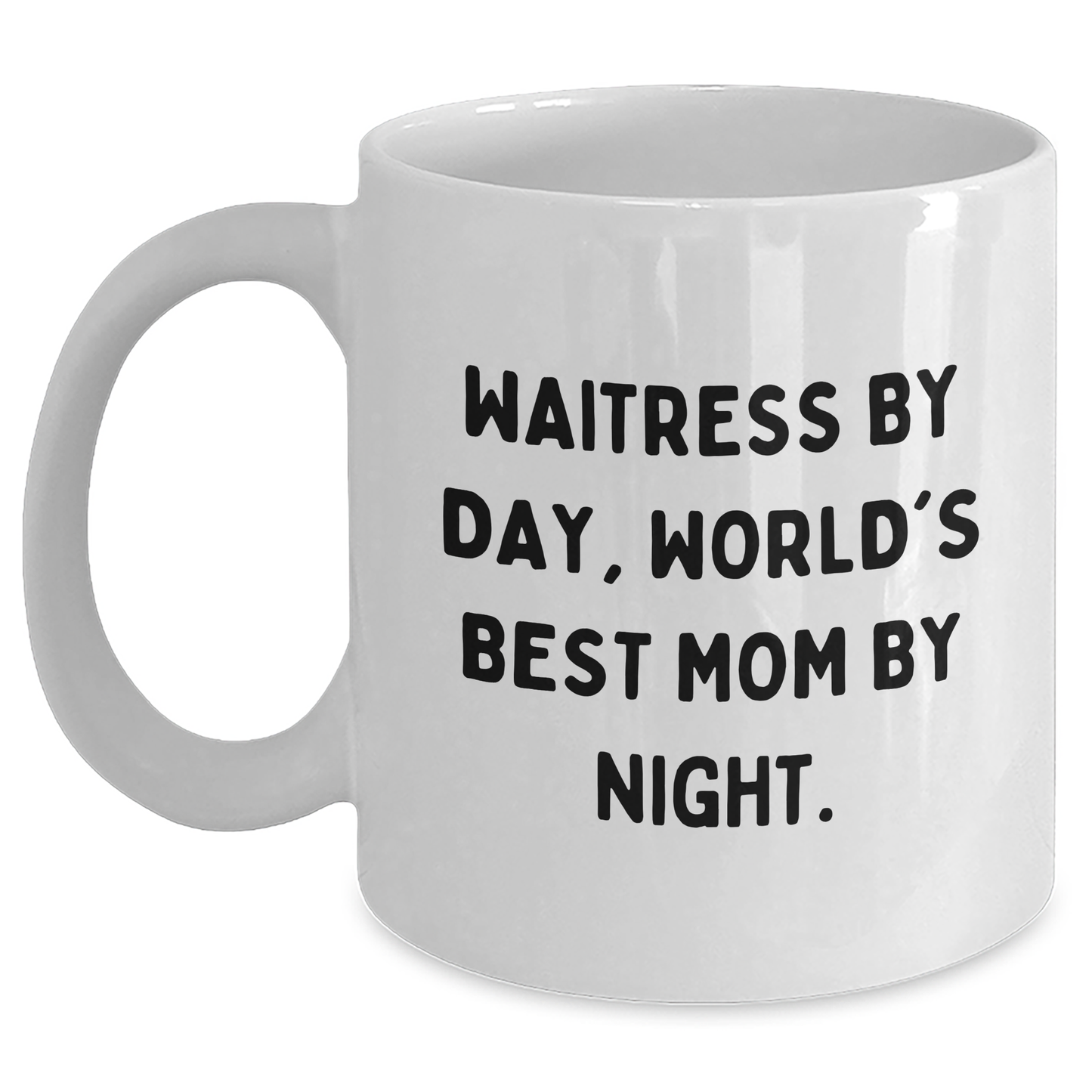 Waitress Gifts from Men - Funny White Coffee Mugs for Waitress By Day, World's Best Mom By Night. - Father's Day Unique Gifts - Main