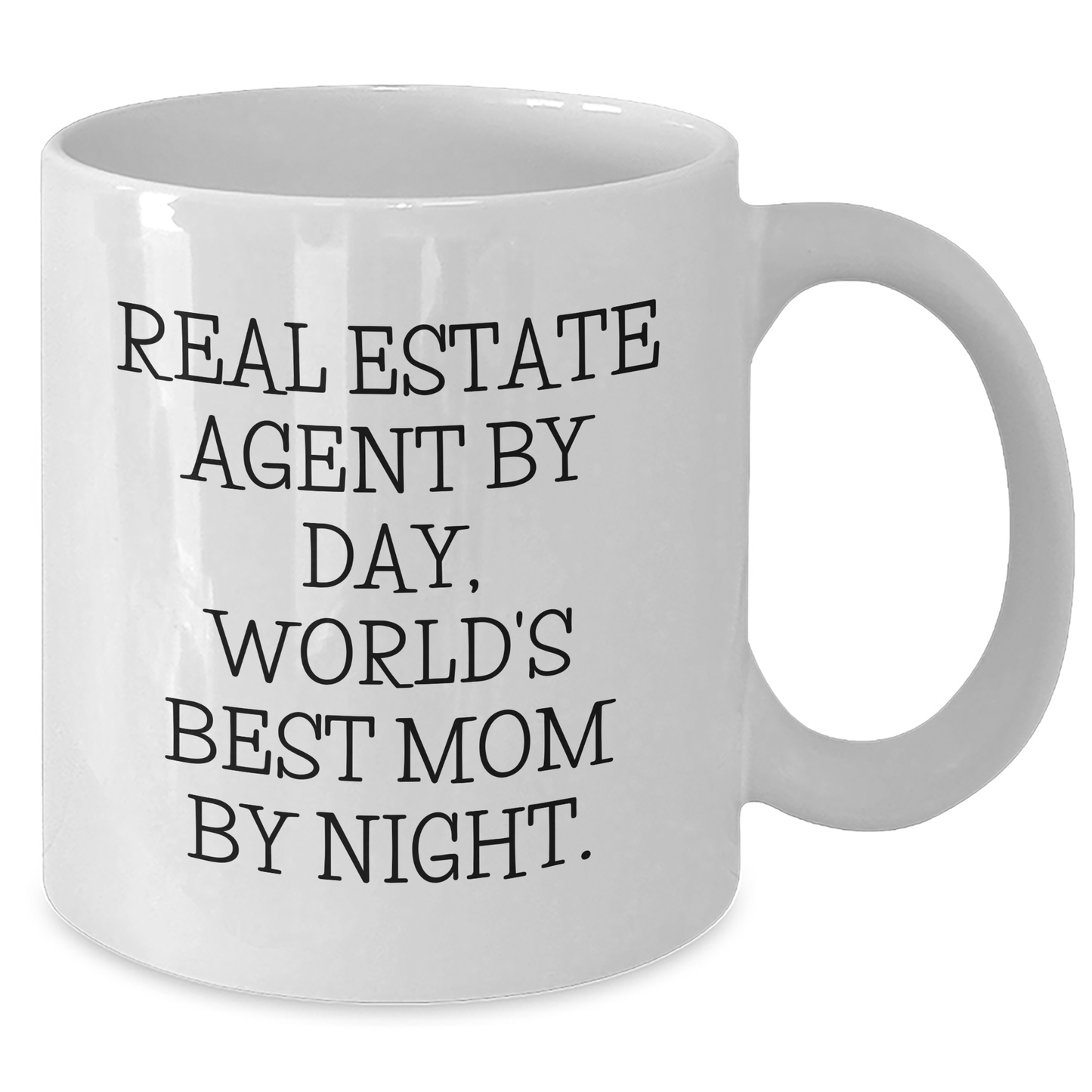 Real Estate Agent Gifts, Funny White Coffee Mug, 'Real Estate Agent By Day, World's Best Mom By Night.' For Dad, Men, Coworkers - Father's Day Unique Gifts from Family - Additional
