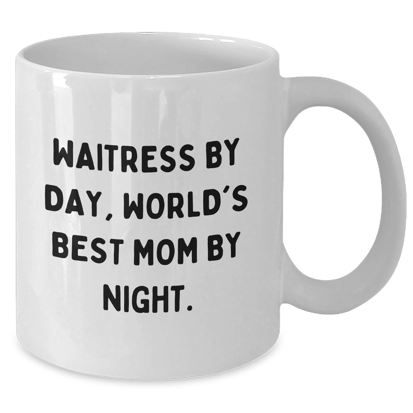 Waitress Gifts from Men - Funny White Coffee Mugs for Waitress By Day, World's Best Mom By Night. - Father's Day Unique Gifts - Additional