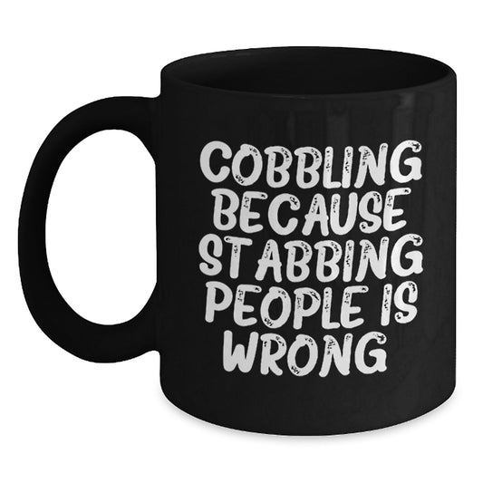 Cobbling Enthusiast Gifts from Men to Friends, Funny Black Coffee Mug for Christmas Unique Gifts - Main