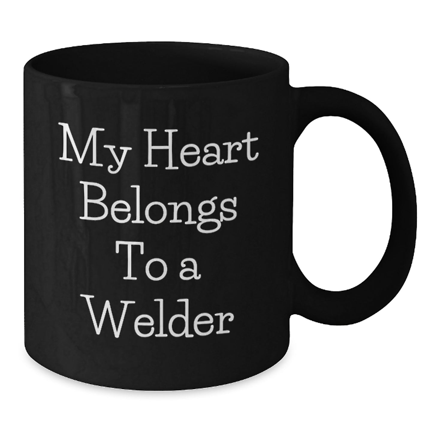Welder Gifts from Friends, Funny 'My Heart Belongs To A Welder' Black Coffee Mug for Men, Unique Graduation Gifts - Additional