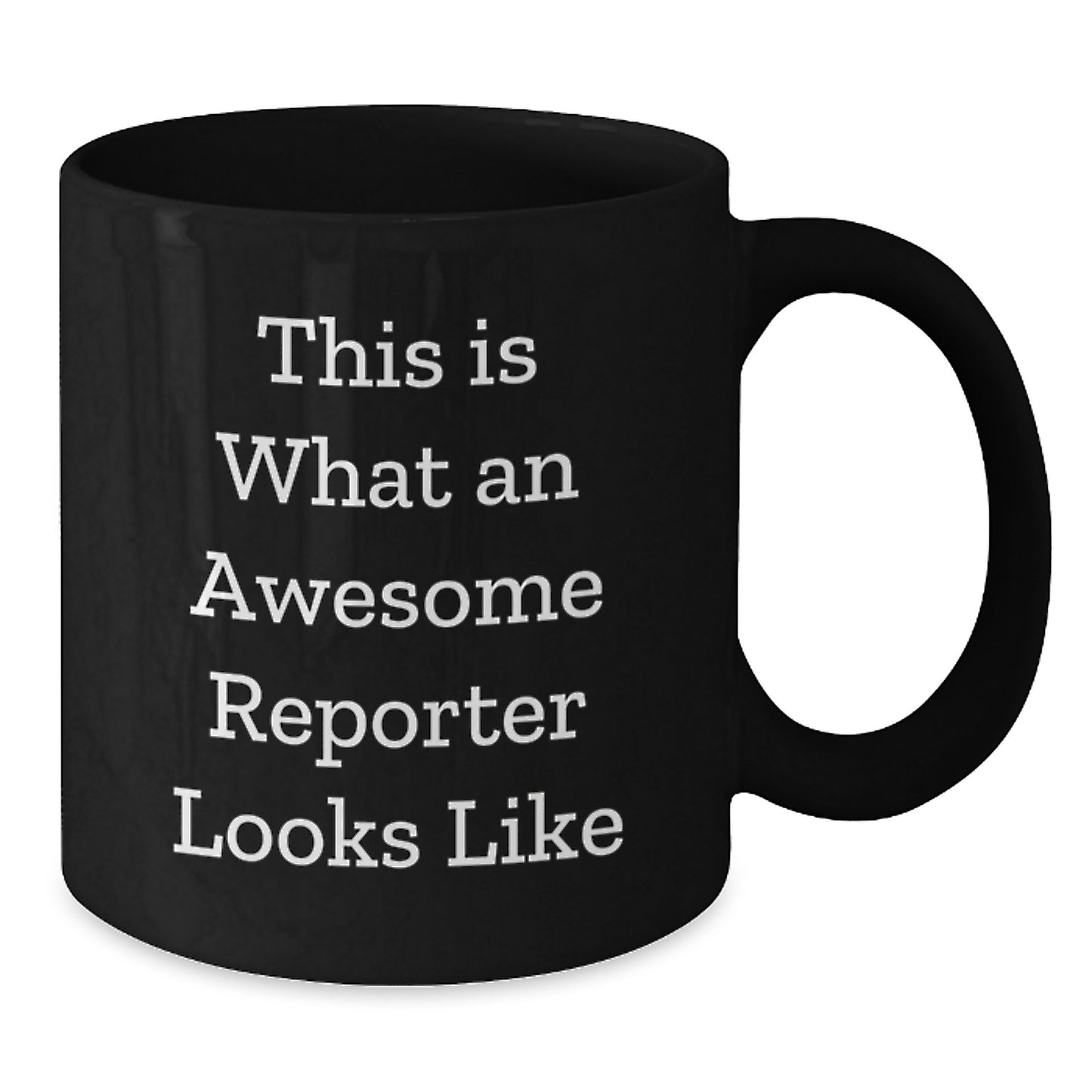 Funny Gifts for Reporter Friends from Men Women Coworkers Family - 'This Is What An Awesome Reporter Looks Like' Black Coffee Mugs for Christmas - Additional