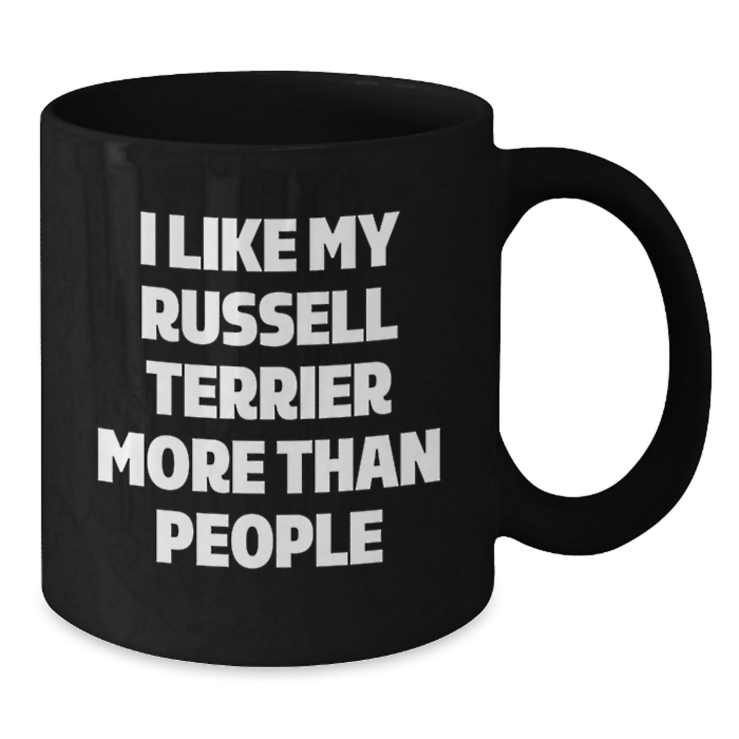 Russell Terrier Dog Lovers Gifts Funny Quote I Like My Russell Terrier More Than People Black Coffee Mug for Birthday from Friends - Additional