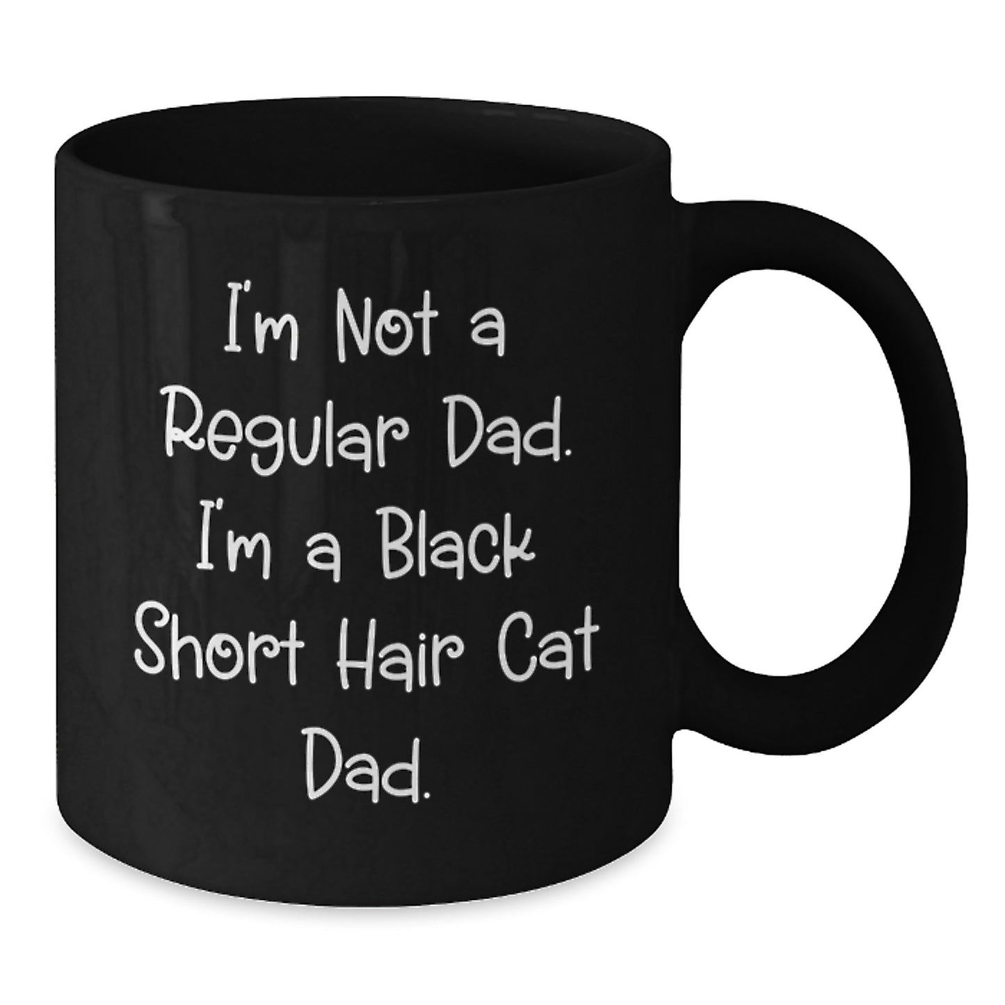 Black Short Hair Cat Dad Funny Coffee Mug Gifts from Men to Friends for Birthday - Additional