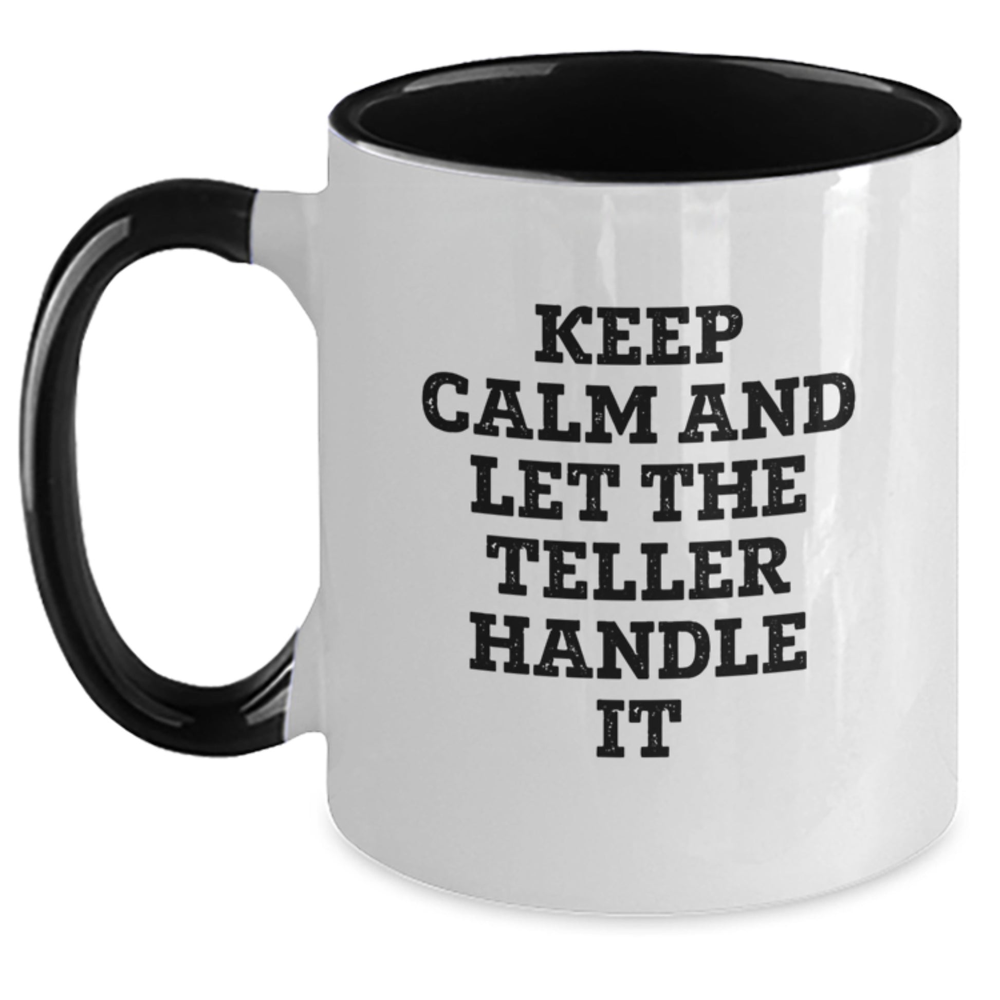 Funny Teller Themed Two Tone Coffee Mugs Gifts for Teller from Friends and Family this Christmas Unique - Main