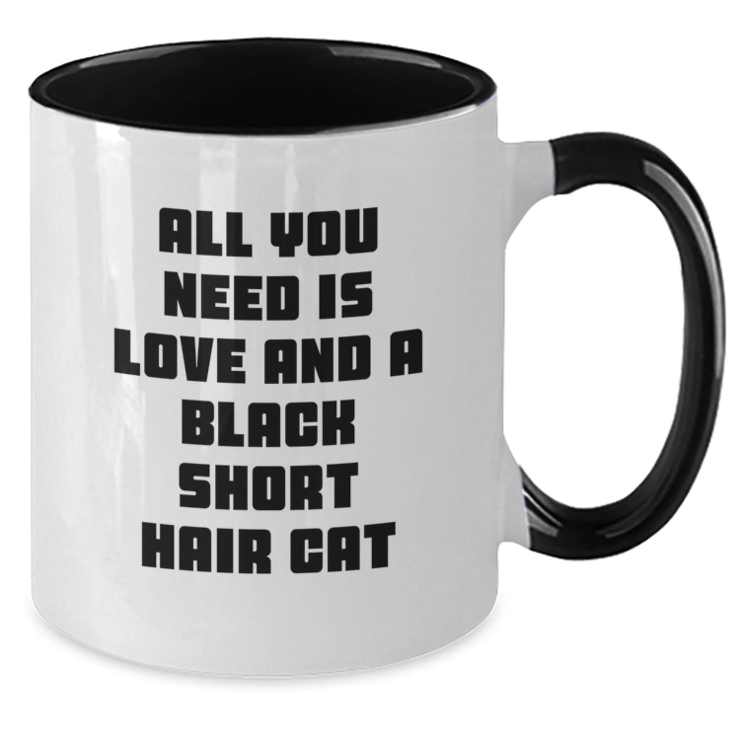 Funny Black Short Hair Cat Gifts from Friends for Black Short Hair Cat Lovers on Birthday Unique Gifts - Two Tone Coffee Mug - Additional