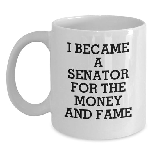 Funny Senator Gifts, Unique White Coffee Mug, Christmas Memorable Presents for Senator - Main