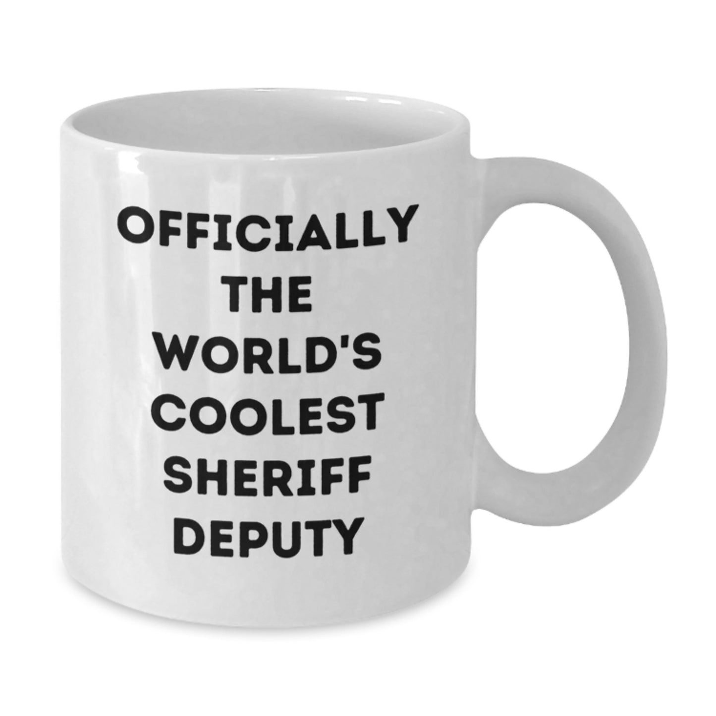 Funny Sheriff Deputy Gifts - 'Officially The World's Coolest' White Coffee Mugs for Men, Women, Friends, Coworkers, Family - Christmas Unique Gifts from Men, Women, Friends, Family - Additional