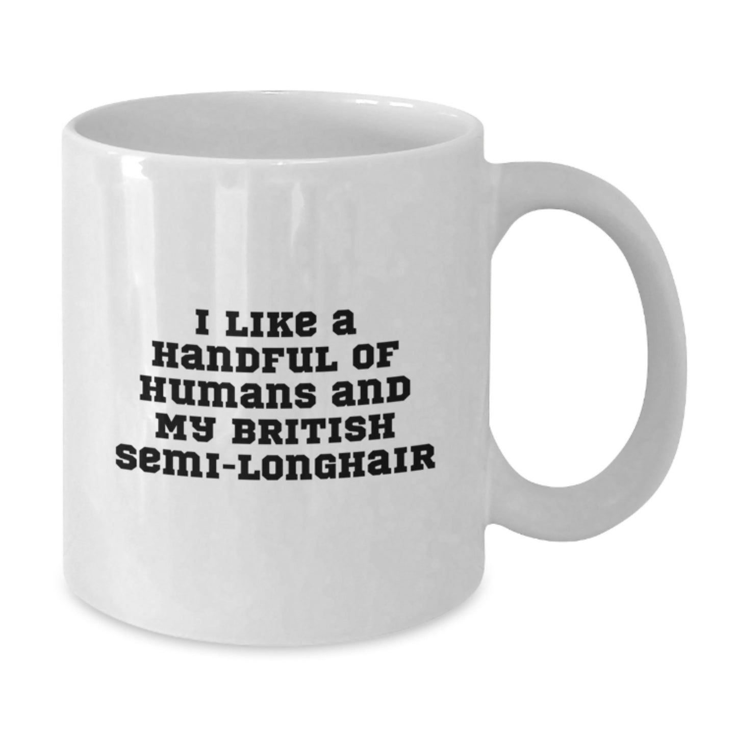 Funny British Semi-Longhair Cat Lover Gifts from Men to Friends - I Like A Handful Of Humans And My British Semi-longhair - Christmas Unique Gifts - Additional