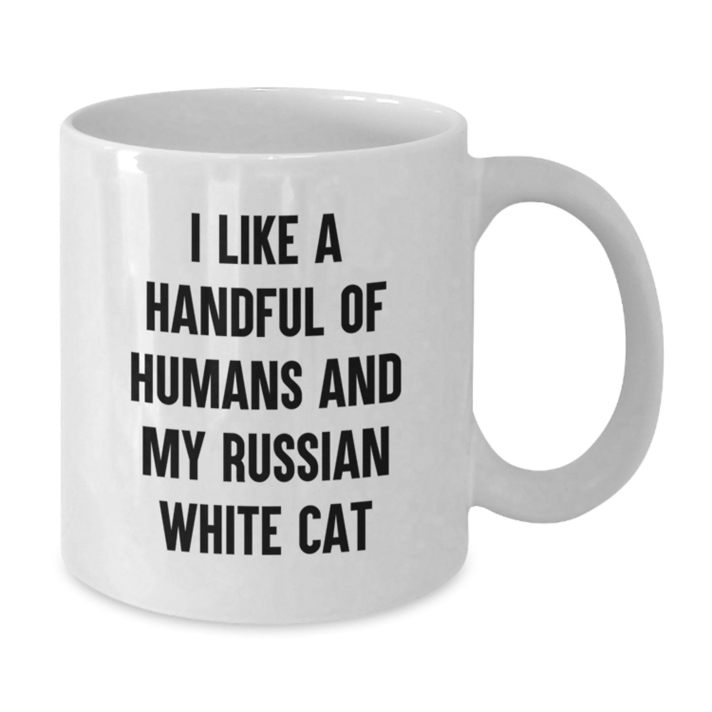 Funny Russian White Cat Quote Gifts for Cat Lovers - Russian White Cat White Coffee Mug Gifts from Men - Additional
