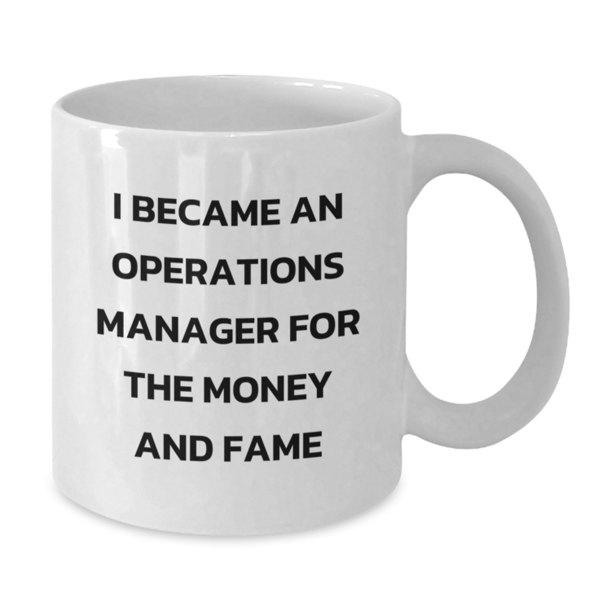 Funny Operations Manager Gifts for Men, White Coffee Mug - I Became An Operations Manager For The Money And Fame, Unique Christmas Unique Gifts from Friends to Operations Manager - Additional