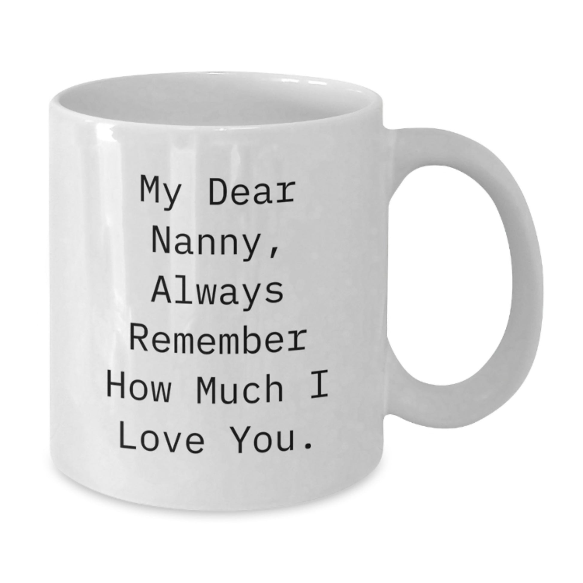 Funny Nanny Gifts from Men for Christmas Unique Presents White Ceramic Coffee Mug My Dear Nanny Always Remember How Much I Love You - Additional