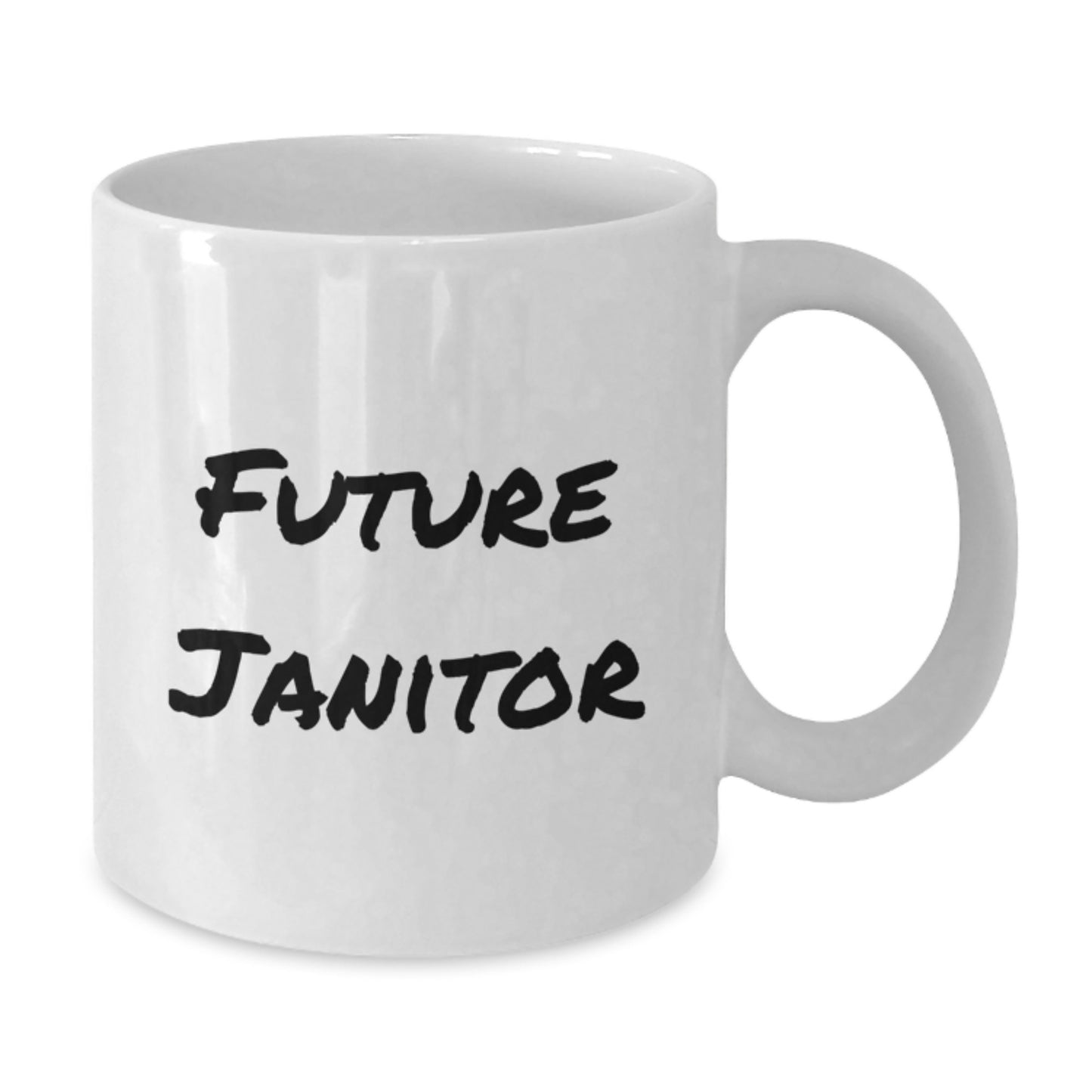 Funny Janitor Gifts from Men to Janitor Friends, Christmas Unique Gifts for Janitor Men, Funny White Coffee Mug with 'Future Janitor' Quote - Additional