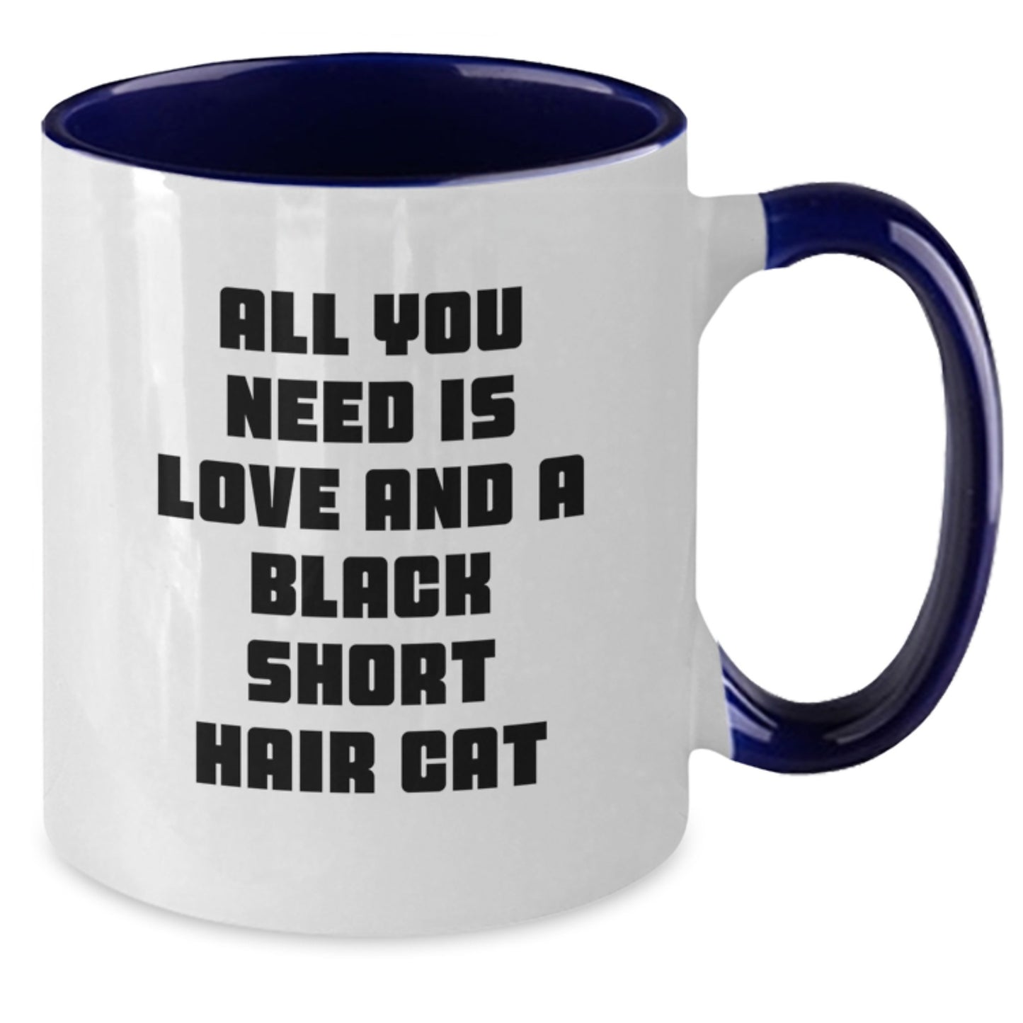 Funny Black Short Hair Cat Gifts from Friends for Black Short Hair Cat Lovers on Birthday Unique Gifts - Two Tone Coffee Mug - Additional