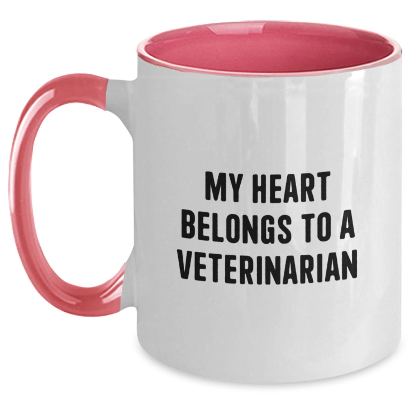 Funny Veterinarian Gifts from Family - My Heart Belongs To A Veterinarian Two Tone Coffee Mug for Birthday - Main