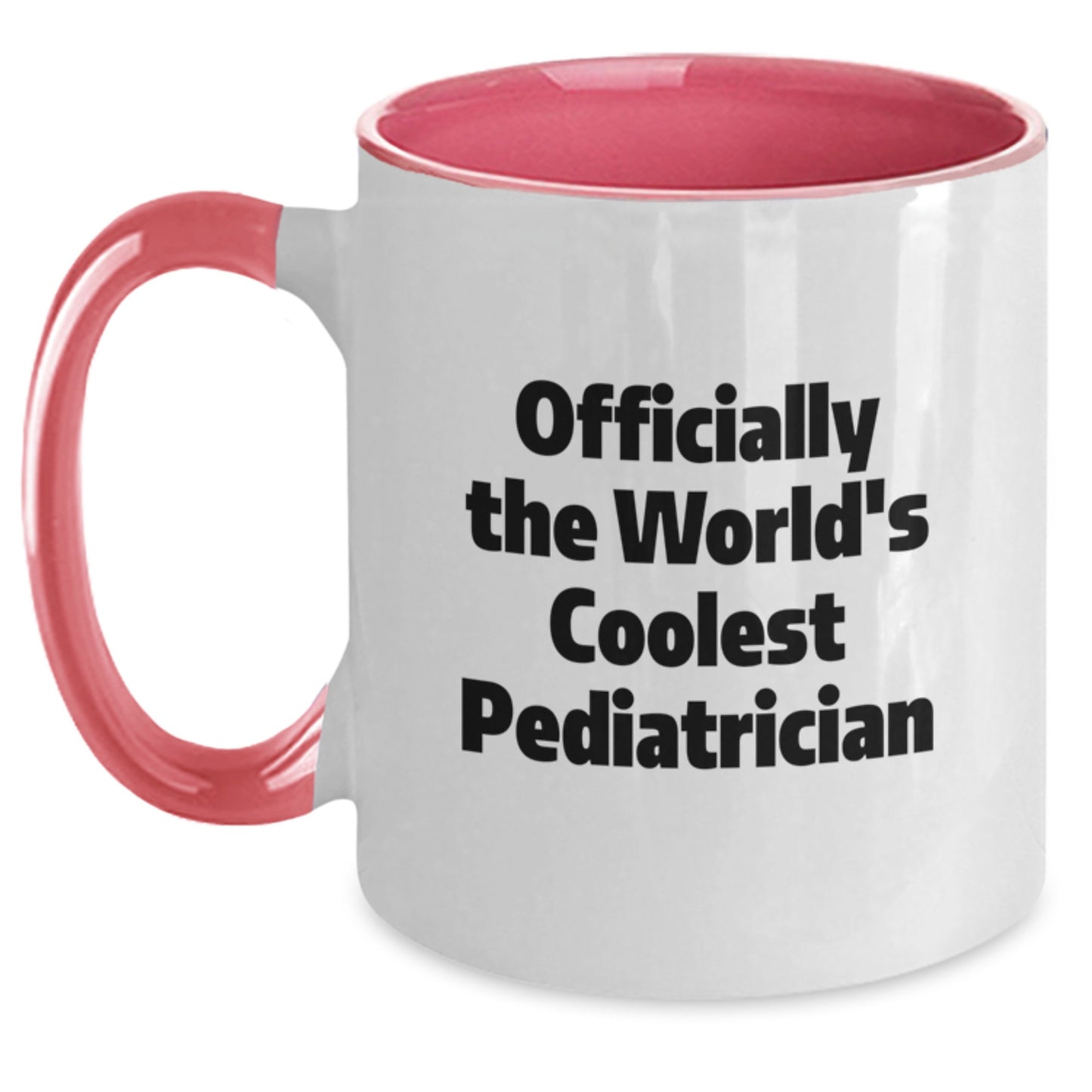 Funny Gifts from Family to Officially The Worlds Coolest Pediatrician Two Tone Coffee Mug Set in Various Christmas Themes - Main
