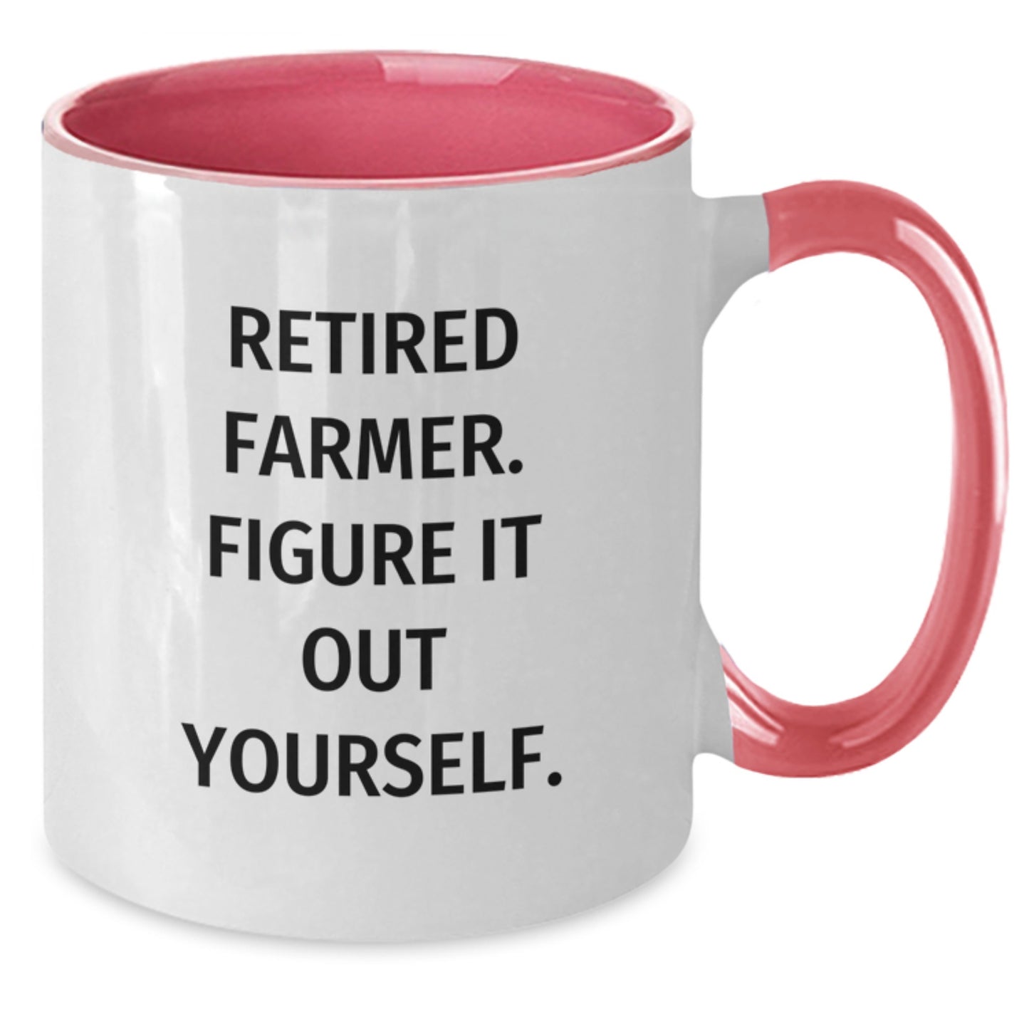 Funny Farmer Gifts from Friends, Gifts for Men, Two Tone Coffee Mug with 'Retired Farmer. Figure It Out Yourself.' Quote, Unique Christmas Unique Gifts - Additional