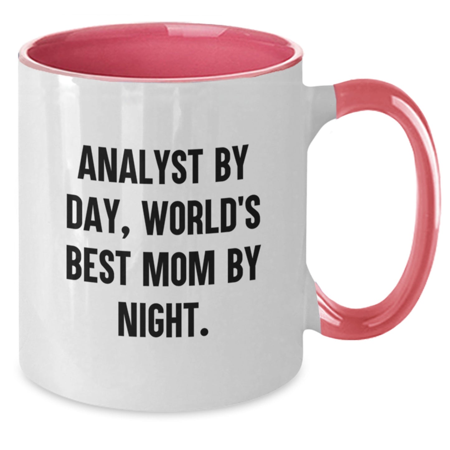 Funny Analyst Gifts, Unique Two Tone Coffee Mug, 'Analyst By Day, World's Best Mom By Night' Quote, Christmas Unique Gifts for Family, Friends, Coworkers, Gifts from Mom, Gifts for the Best Analyst - Additional
