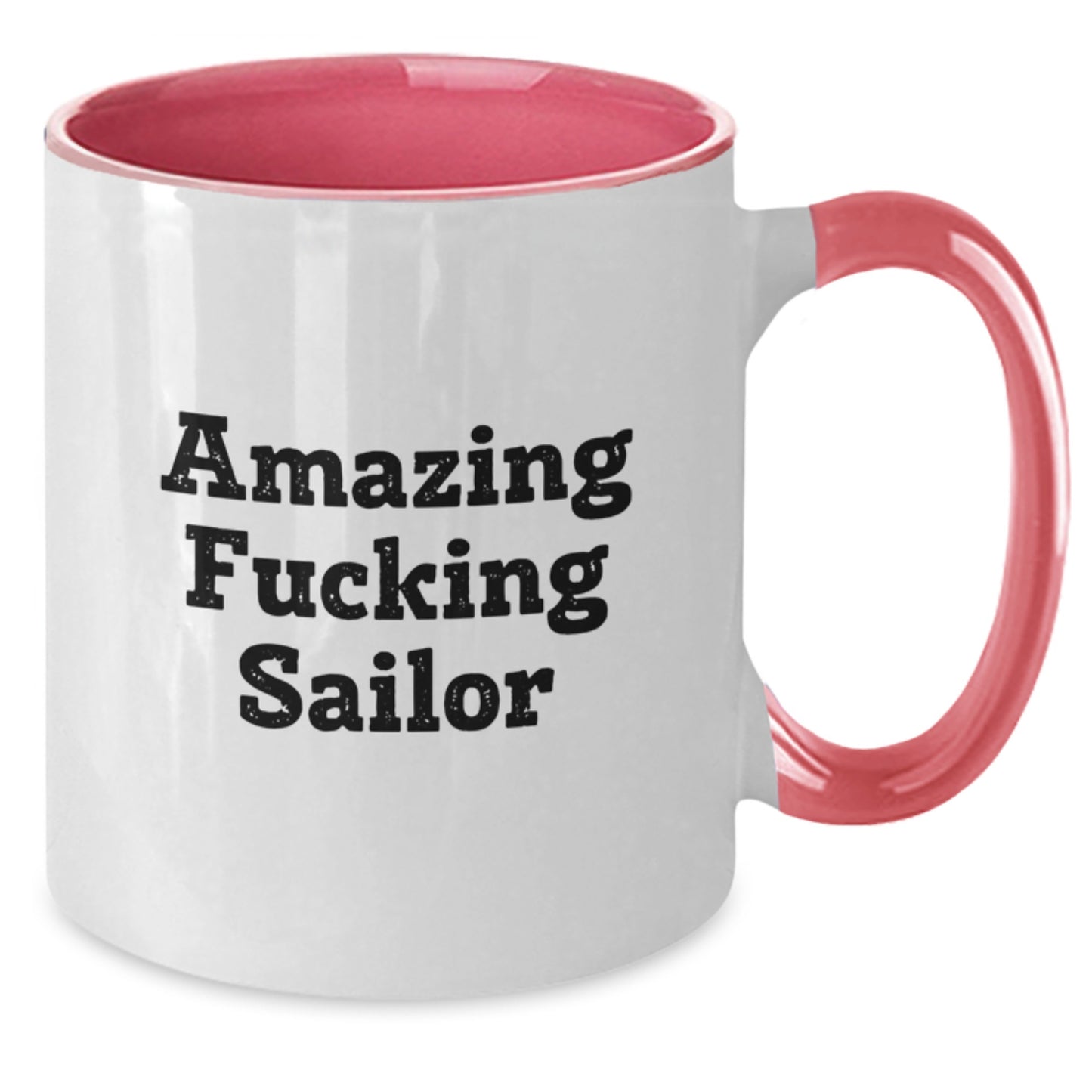 Funny Sailor Gifts from Friends to Men, Christmas Unique Mugs for Sailors, Two Tone Coffee Mug with 'Amazing F--king Sailor' Quote, Gift Ideas for Friends and Family - Additional