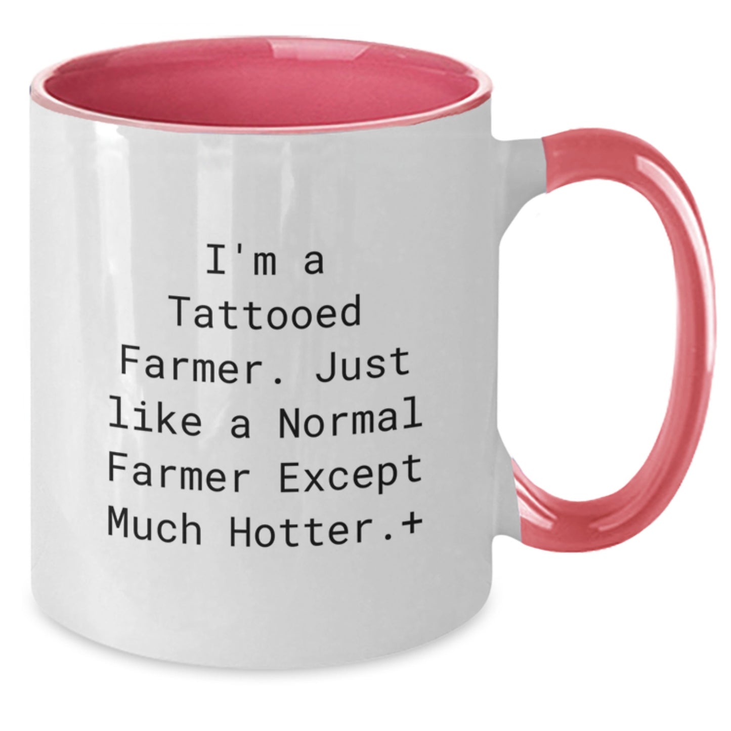 Funny Farmer Gifts from Men - Two Tone Coffee Mug with I'm A Tattooed Farmer - Christmas Unique Present for Farmers Friends Family - Additional