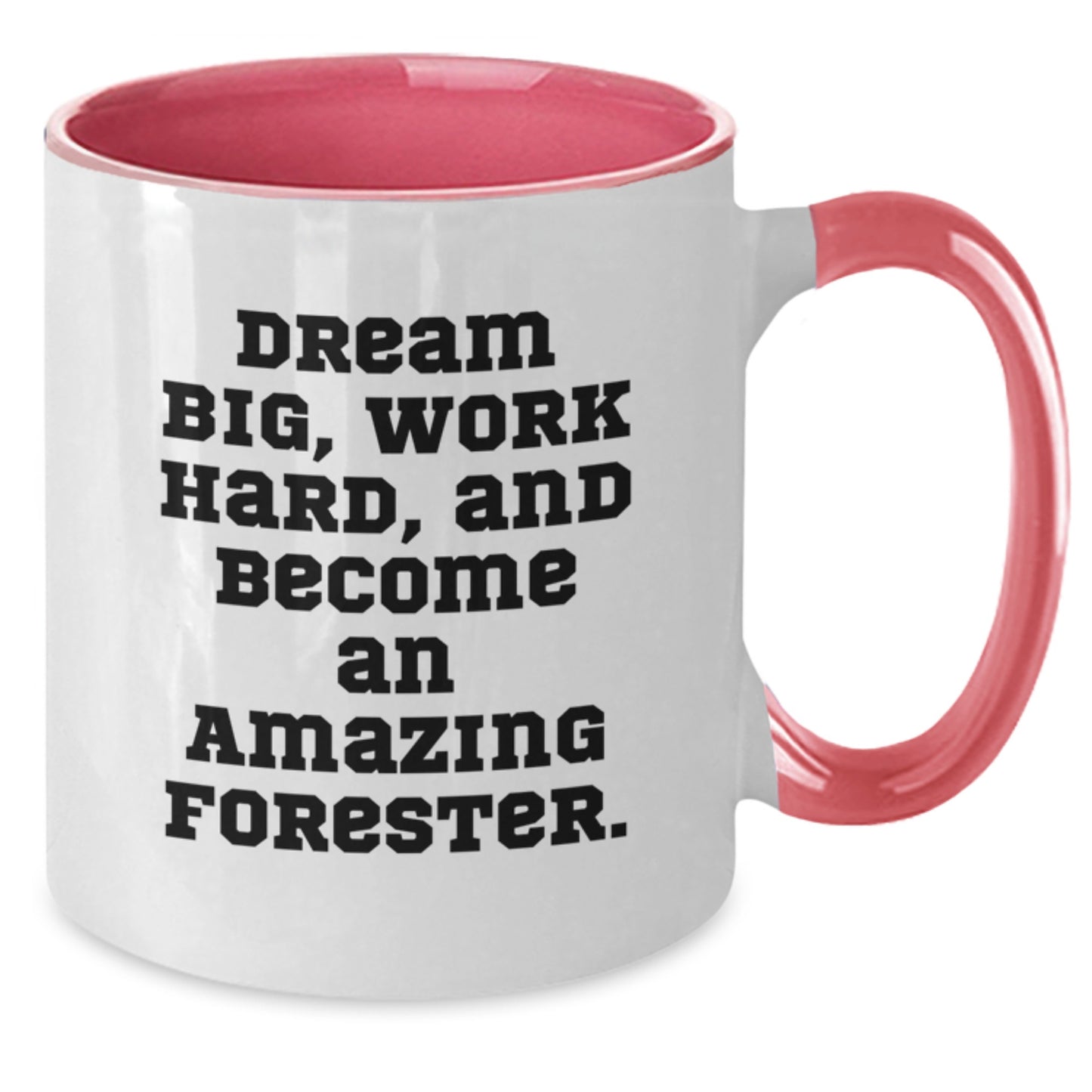 Funny Forester Gifts from Friends - Unique Two Tone Coffee Mug with 'Dream Big, Work Hard, And Become An Amazing Forester.' Quote for Christmas Unique Gifts - Additional