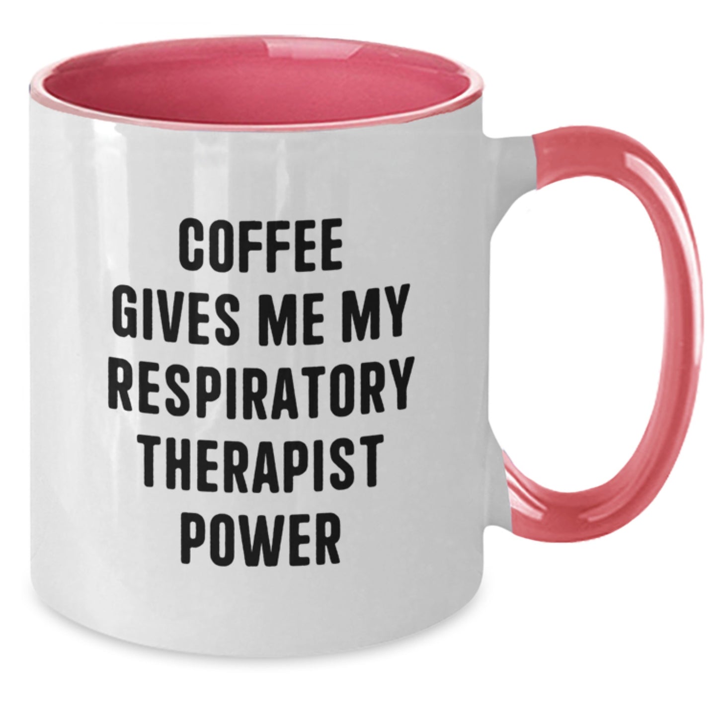 Funny Respiratory Therapist Gifts from Men to Coworkers - Coffee Gives Me My Power - Two Tone Mug, Birthday Unique Gifts for Respiratory Therapist - Additional
