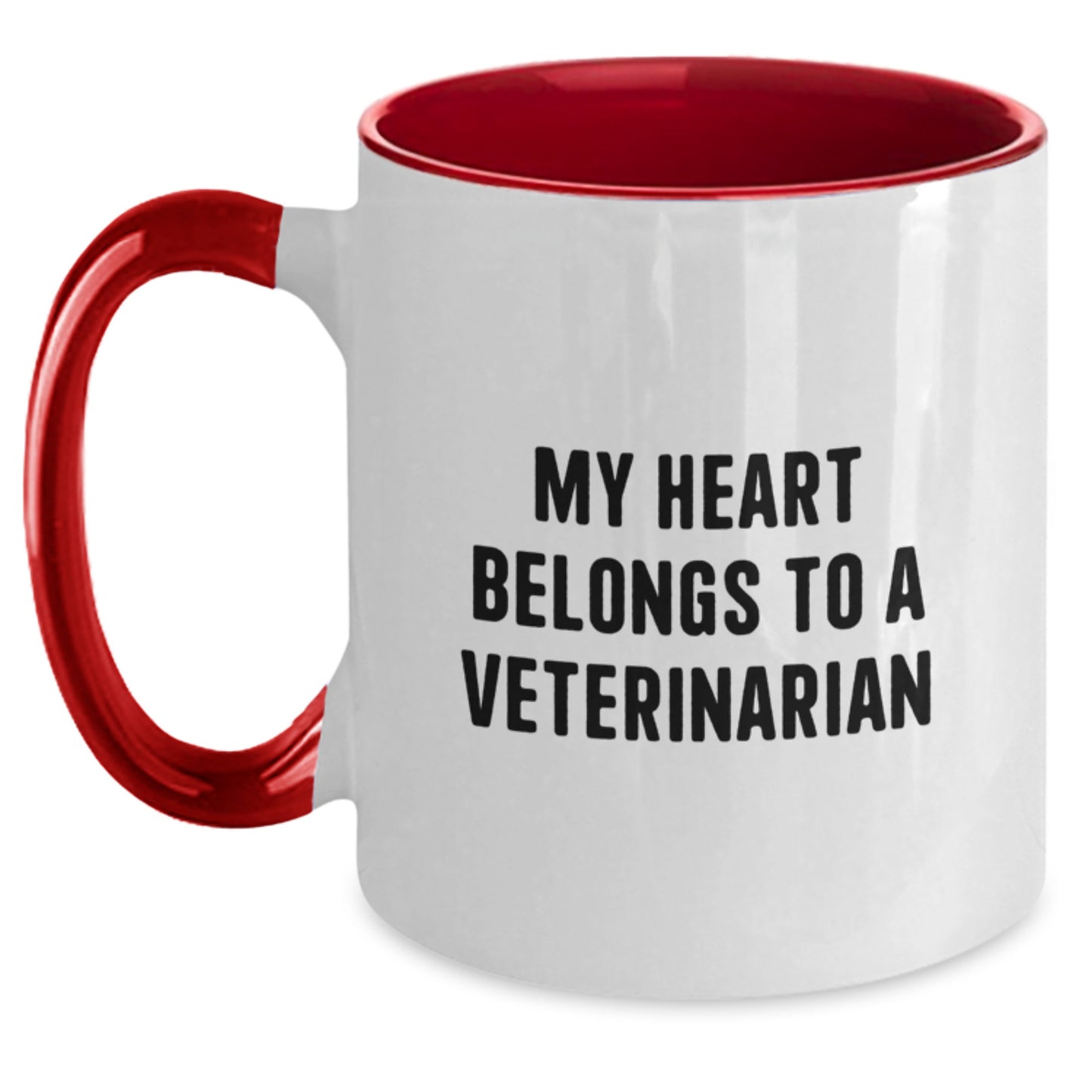 Funny Veterinarian Gifts from Family - My Heart Belongs To A Veterinarian Two Tone Coffee Mug for Birthday - Main