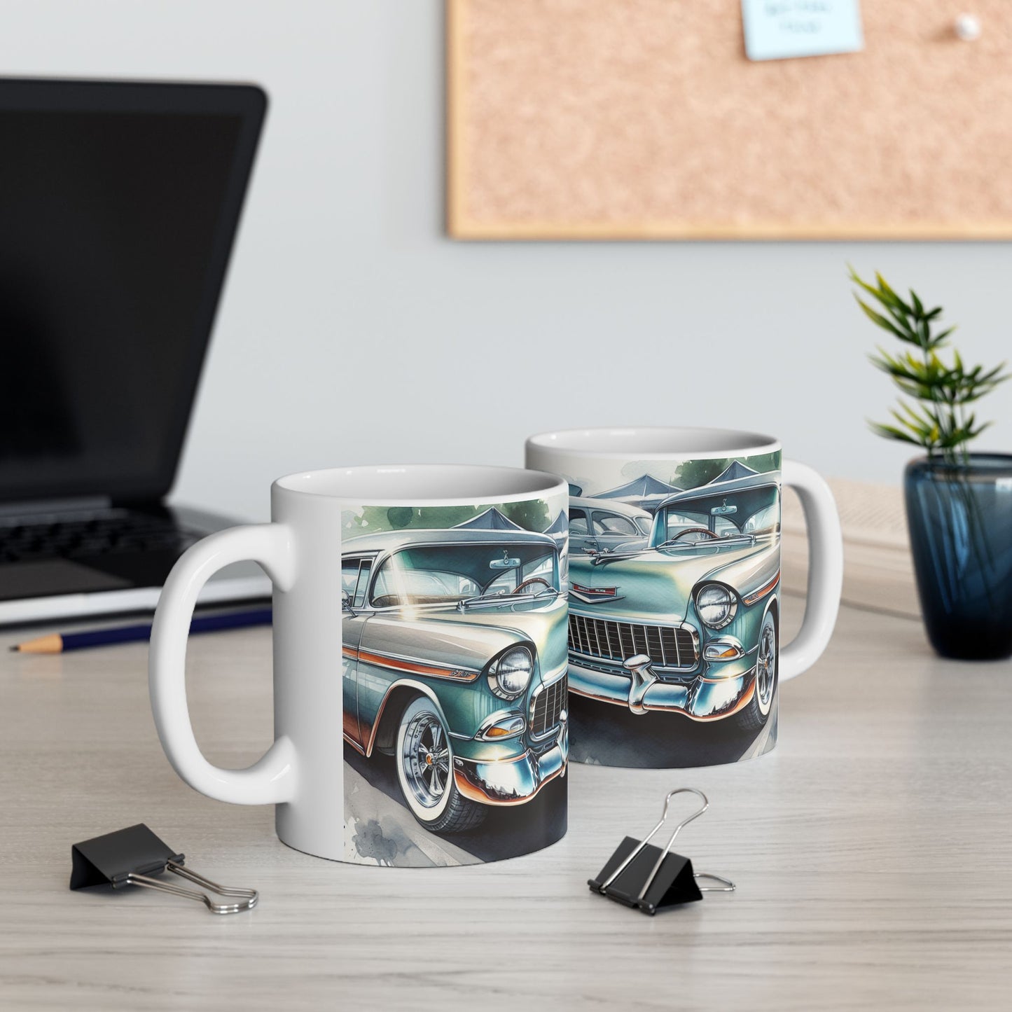 Mug 1955 Chevy Bel AirMug 1955 Chevy Bel Air Classic Car Ceramic Coffee Mug, Vintage Car Ceramic Mug, Classic Auto Lover Gift, Coffee Mug, Car Enthusiast, Retro Automotive Classic Car Ceramic Mug - 11oz, 15oz