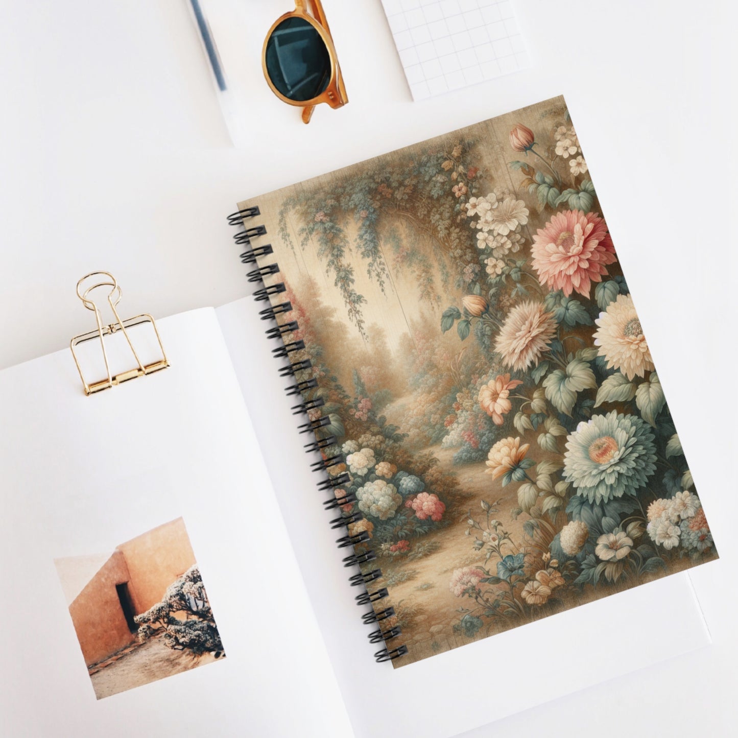 Vintage Garden Spiral Notebook, Botanical Garden Journal, Garden Diary - Victory Thru Vision