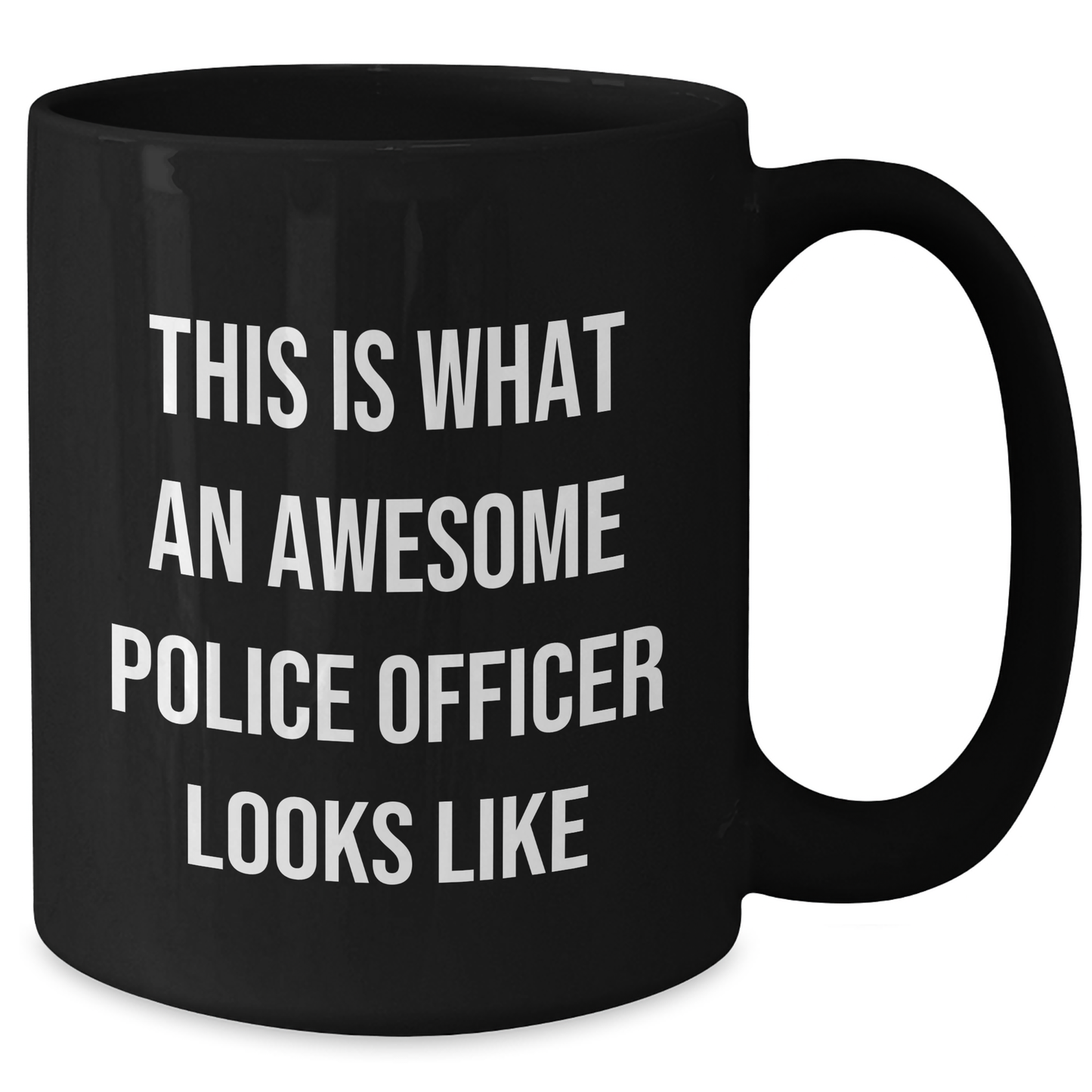Funny Police Officer Gifts This Is What An Awesome Police Officer Looks Like Black Coffee Mug for Dad on Father's Day from Family - Victory Thru Vision