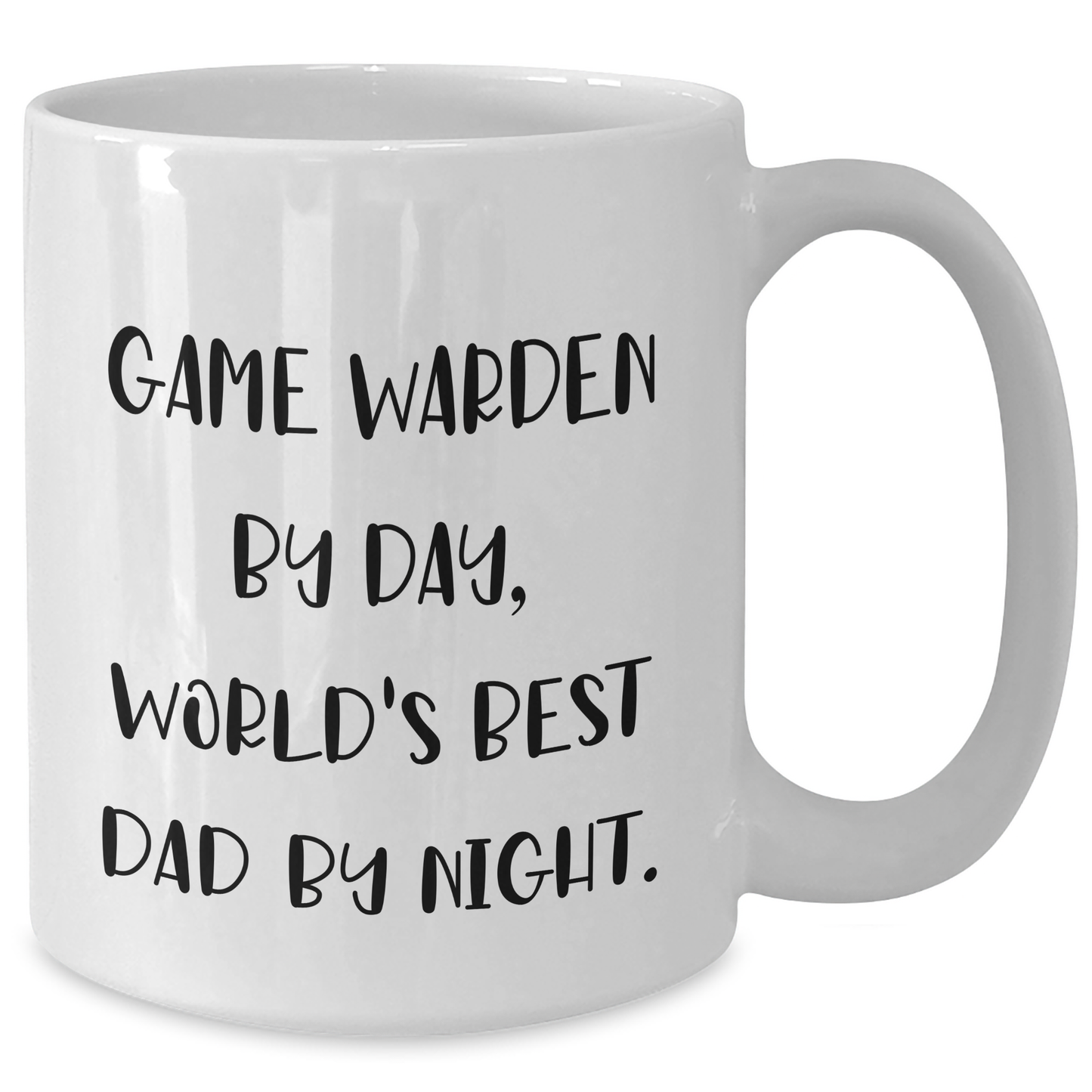 Funny Game Warden White Coffee Mug Gifts from Men to Game Wardens By Day, World's Best Dad By Night, Perfect for Mother's Day - Victory Thru Vision