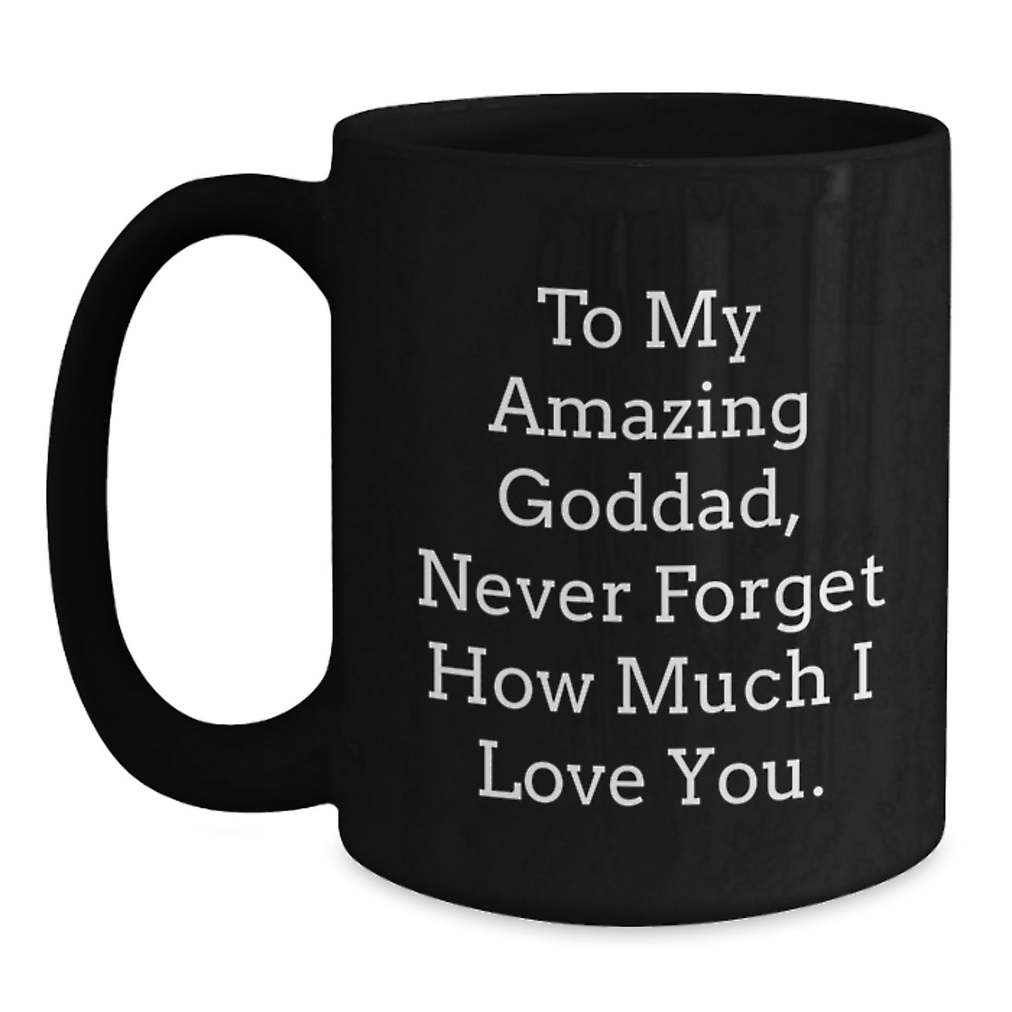 Warmest Goddad Wishes Funny Christmas Black Coffee Mug Gifts from Family - Main