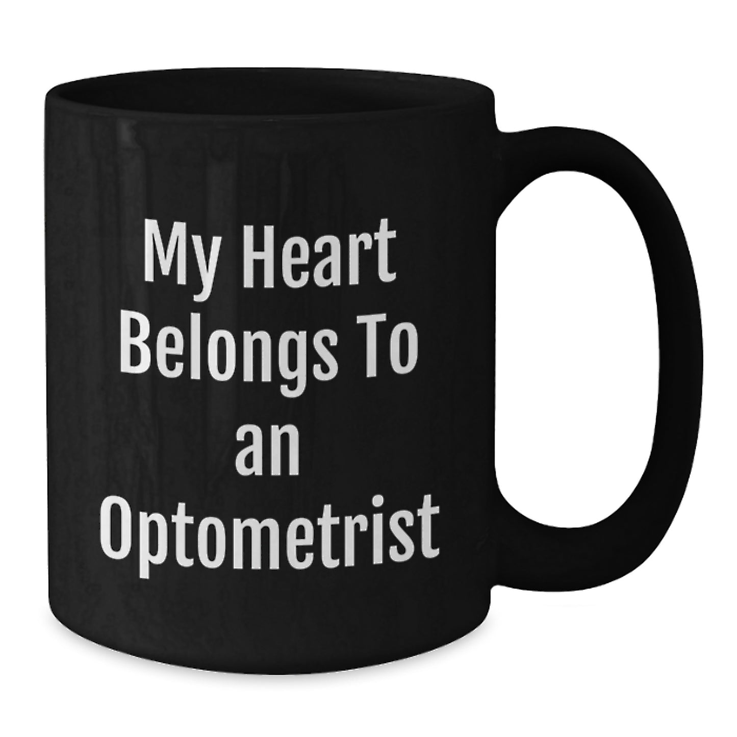 Funny Optometrist Gifts for Him, Unique Black Coffee Mug, My Heart Belongs To An Optometrist Christmas Unique Gifts from Friends - Additional
