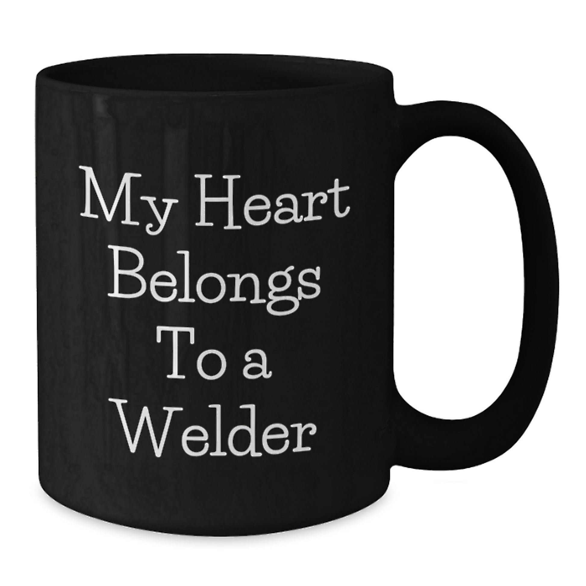 Welder Gifts from Friends, Funny 'My Heart Belongs To A Welder' Black Coffee Mug for Men, Unique Graduation Gifts - Additional