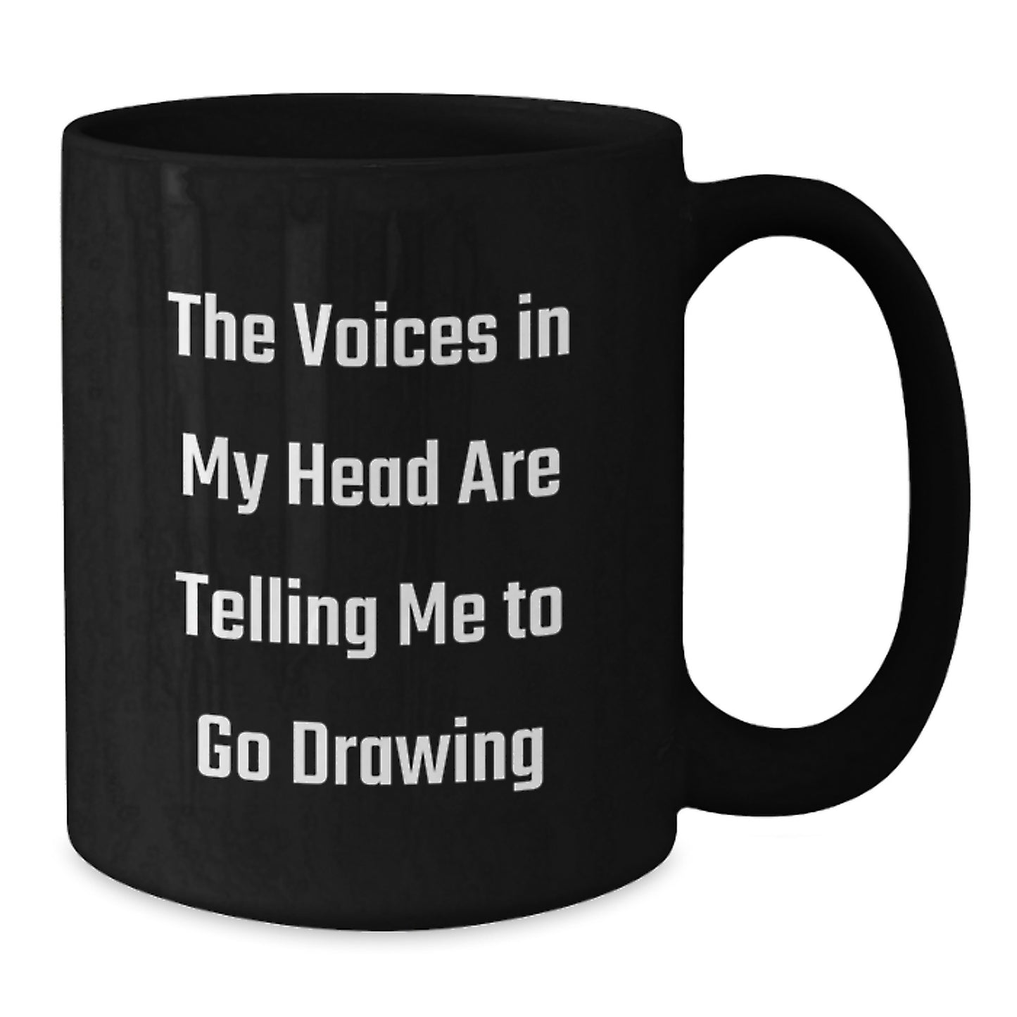 Funny Drawing Gifts for Friends from Men, Unique Black Coffee Mugs with 'The Voices In My Head Are Telling Me To Go Drawing' Quote, Perfect for Christmas - Additional