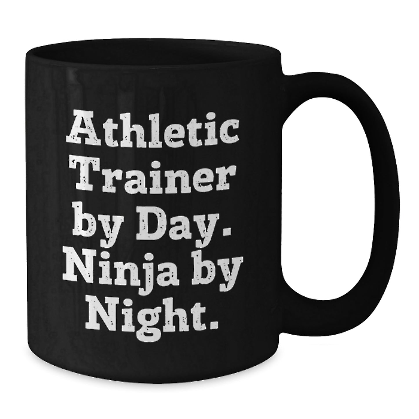 Funny Athletic Trainer Gifts for Him, Black Coffee Mug, Unique Christmas Unique Gifts from Friends to Men, Inspirational Quote 'Athletic Trainer By Day. Ninja By Night.' - Additional
