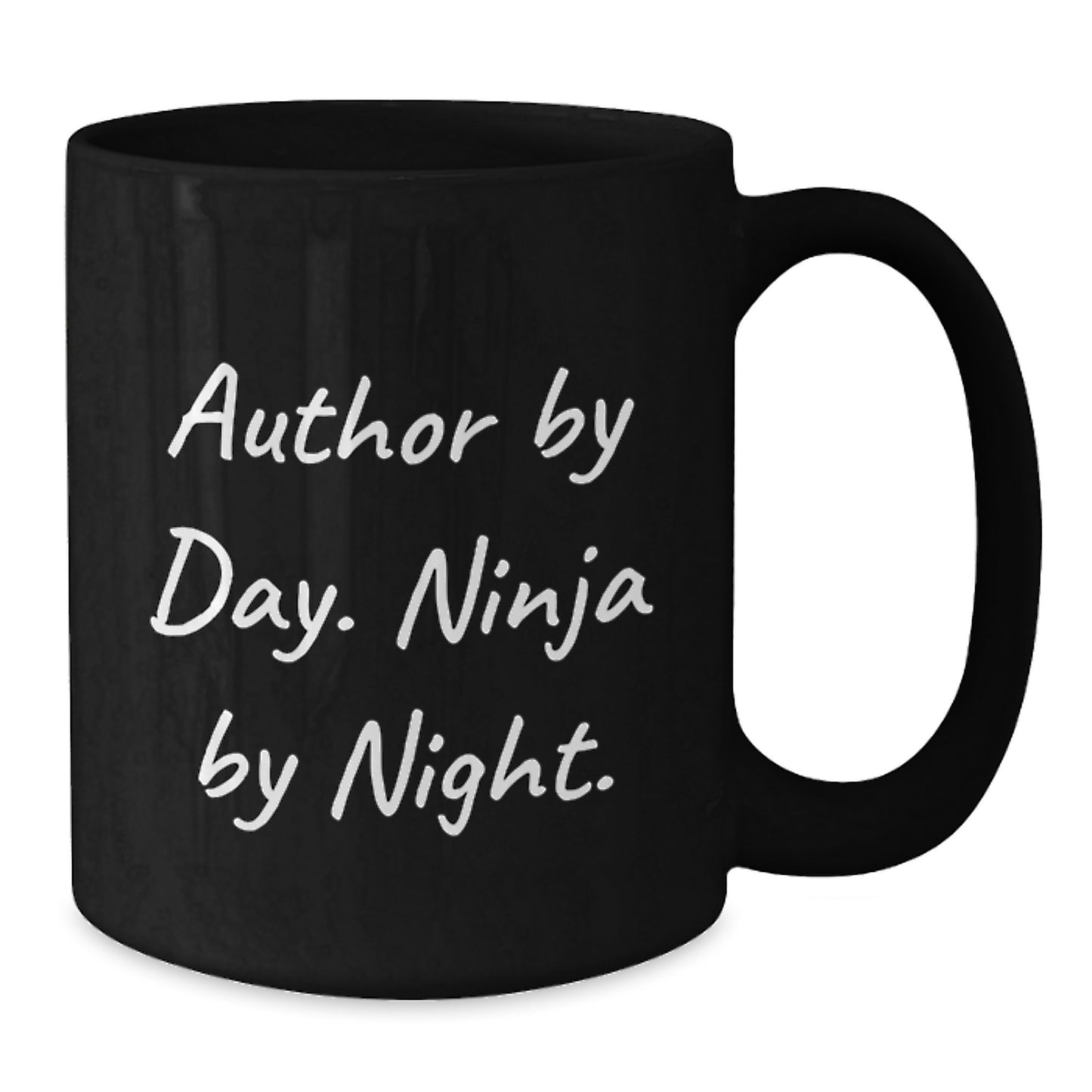 Funny Author Gifts for Men - Author By Day. Ninja By Night. Black Coffee Mug for Christmas Unique Gifts from Friends - Additional