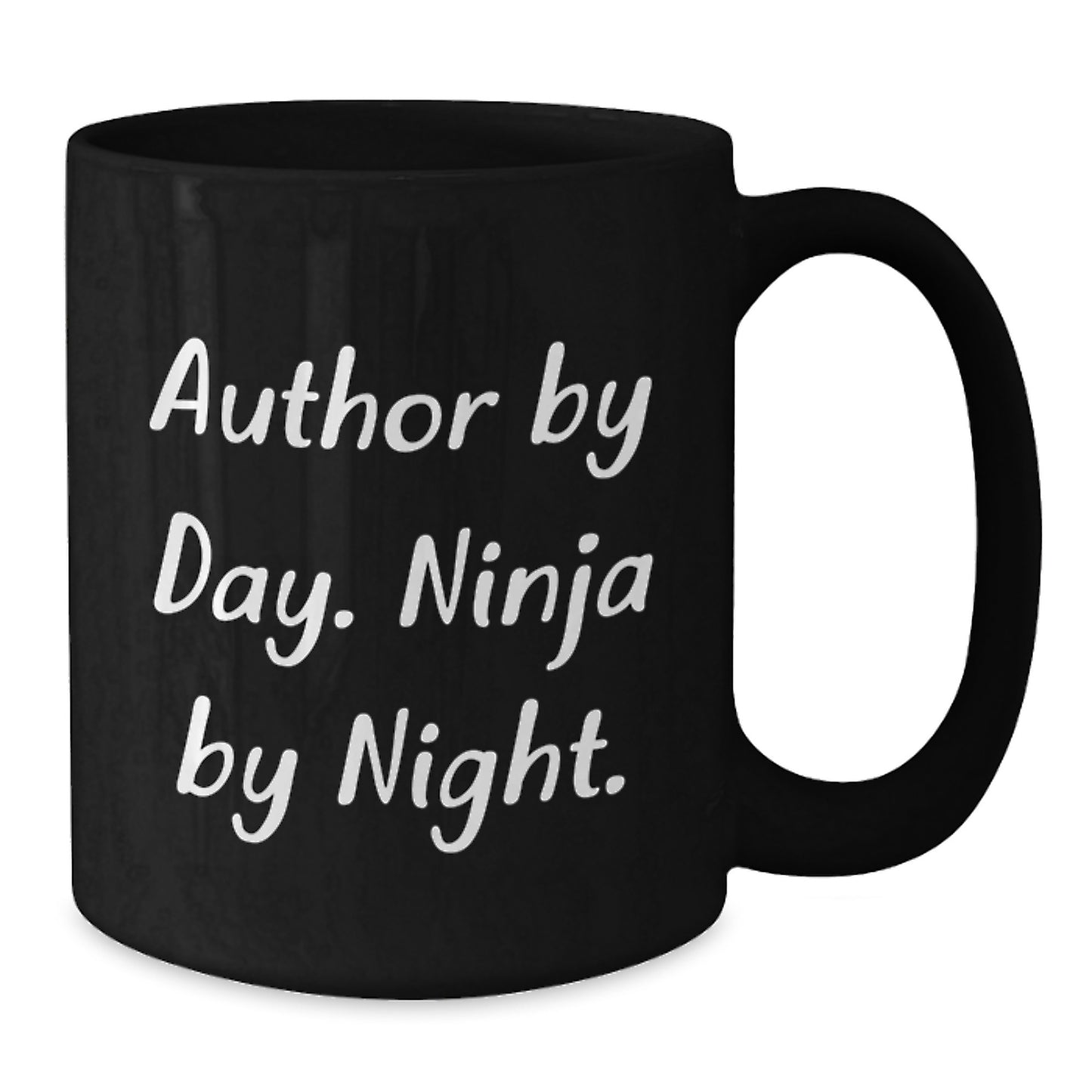 Author Gifts from Friends Unique Christmas Mug, Author By Day Ninja By Night Funny Quote, Black Coffee Mug for Men Women - Additional