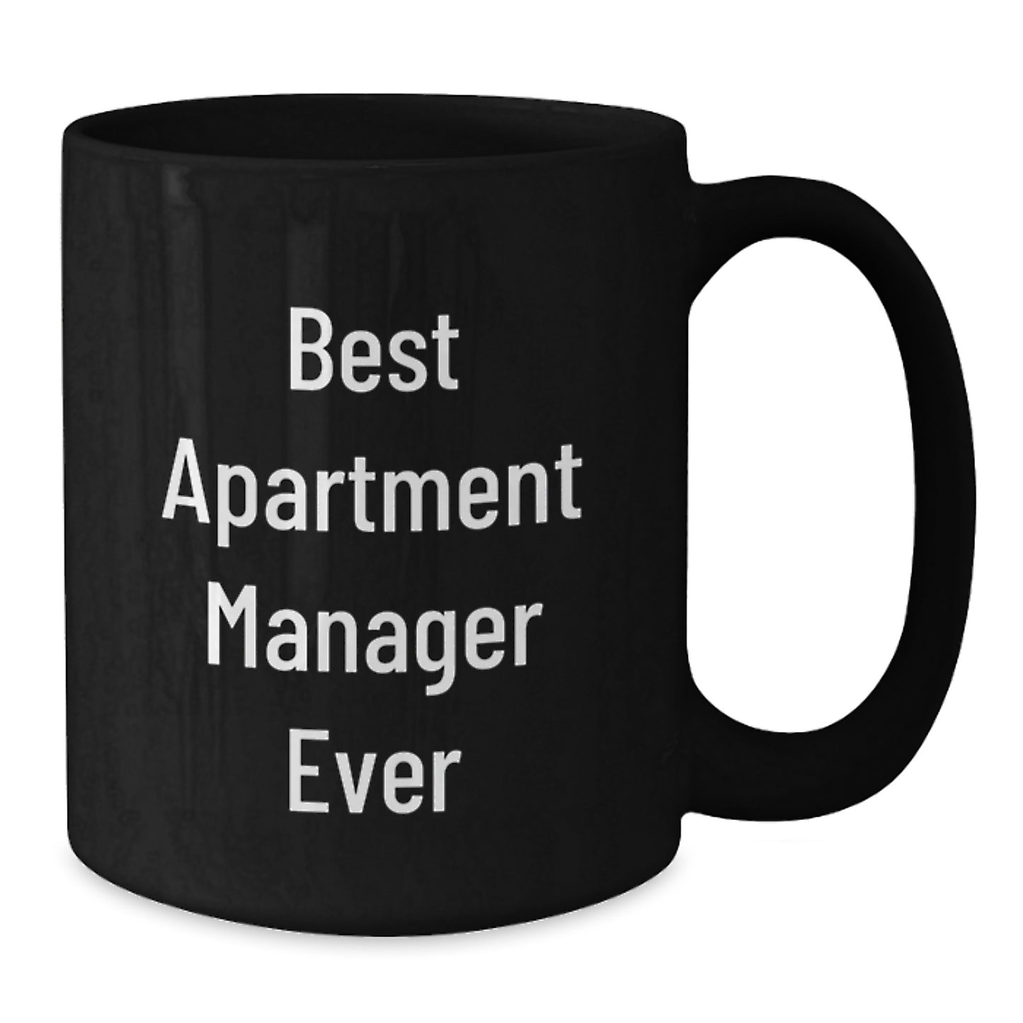 Funny Christmas Unique Gifts for Apartment Manager, Black Coffee Mug, Quote 'Best Apartment Manager Ever' Gifts from Friends - Additional