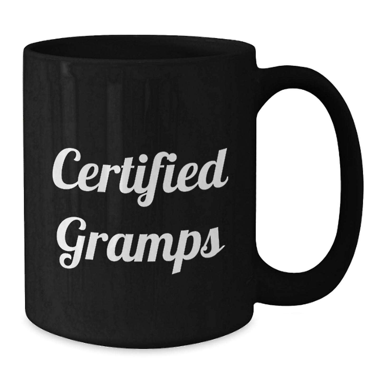 Funny Gramps Certified Gifts from Men to Gramps Funny Black Coffee Mugs, Unique Christmas Unique Gifts for Men, Gramps Black Coffee Mug, 'Certified Gramps' Quote - Additional