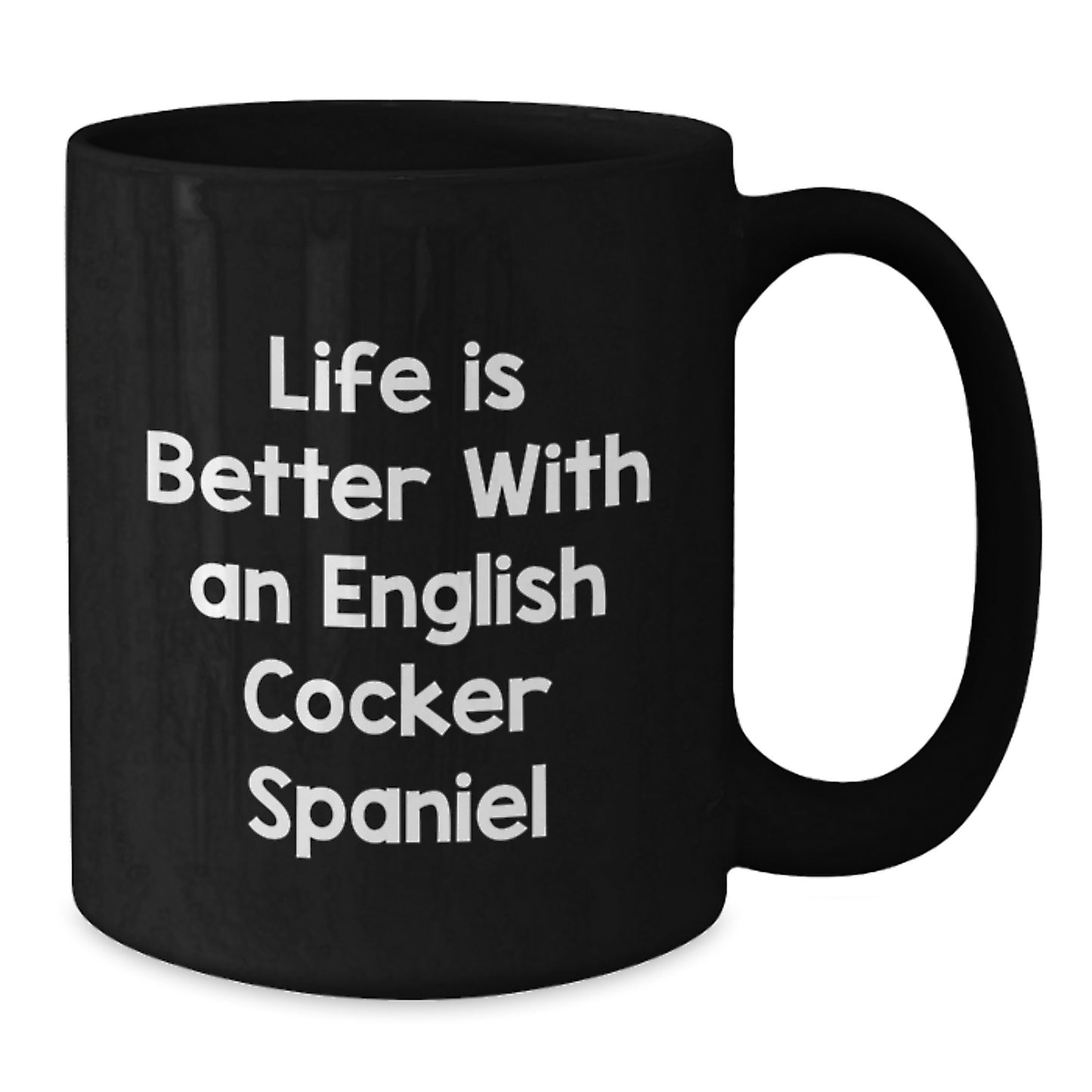 Funny English Cocker Spaniel Dog Lover Gifts for Men, Women, Friends, Family - Valentine's Unique Gifts from Loved Ones - English Cocker Spaniel Dog Black Coffee Mug - Additional