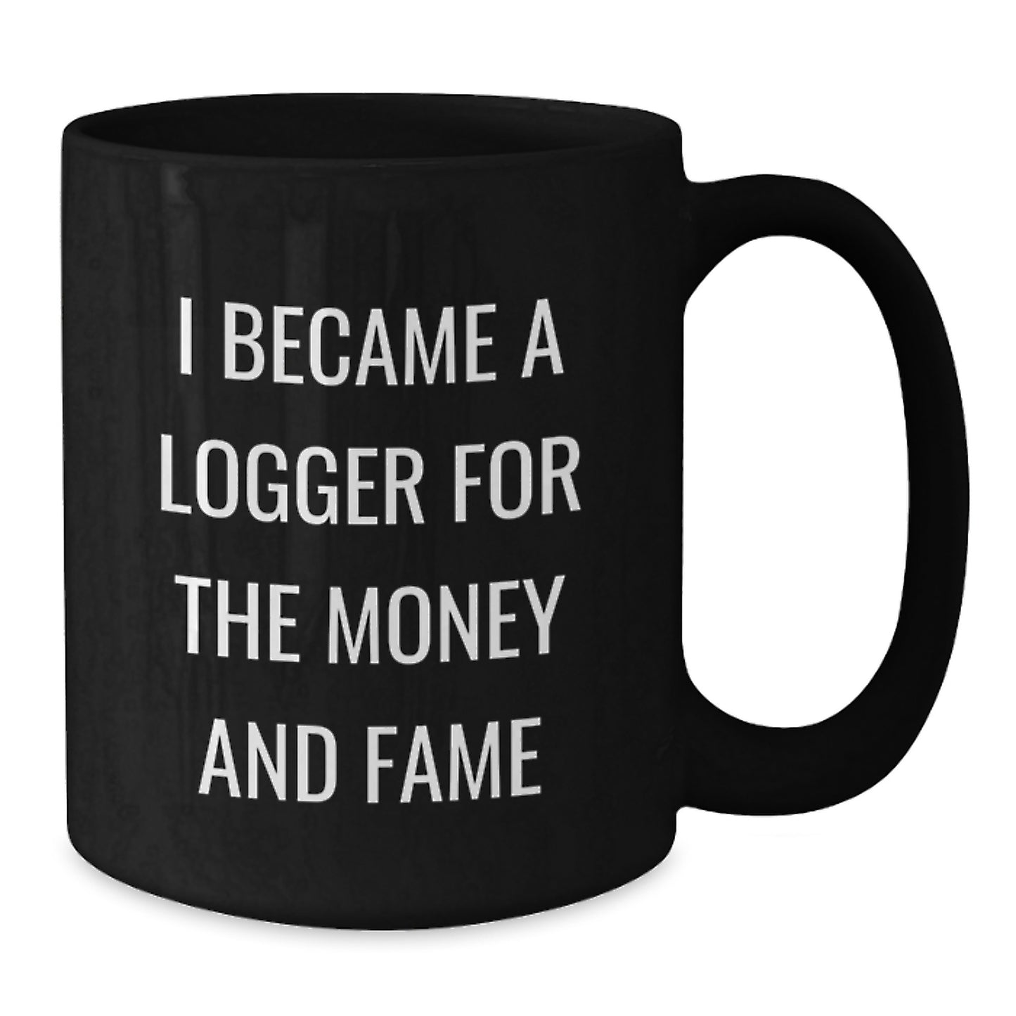 Funny Logger Gifts, Black Coffee Mug for Christmas, I Became A Logger For The Money And Fame, Gifts from Friends for Logger - Additional