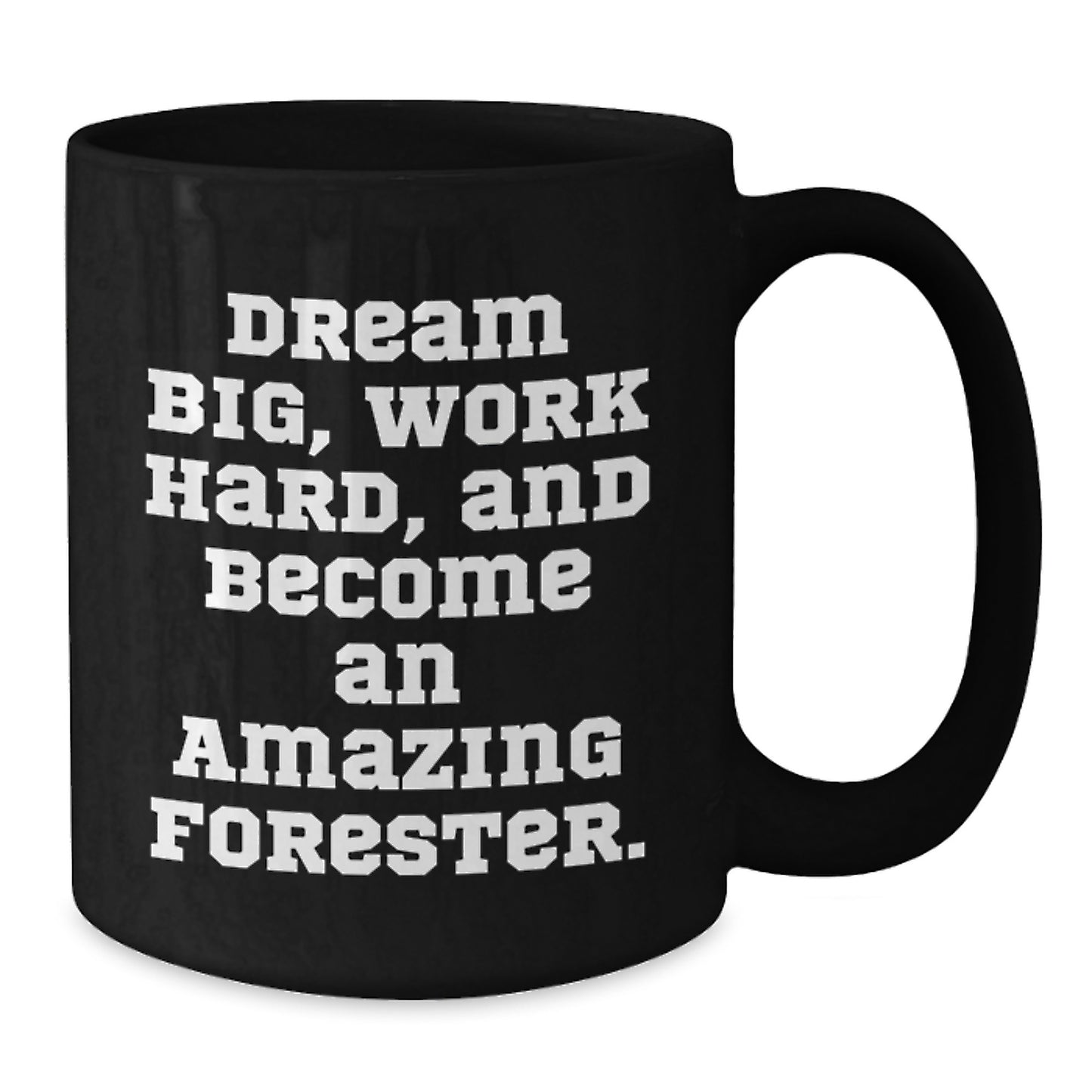 Funny Christmas Unique Gifts for Forester, Black Coffee Mug with Inspirational Quote, 'Dream Big, Work Hard, And Become An Amazing Forester.' - Additional