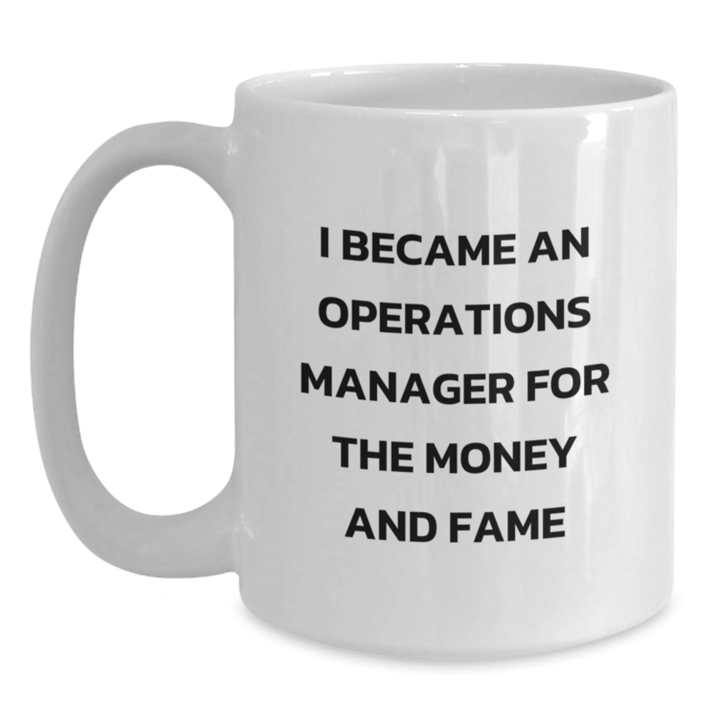 Funny Operations Manager Gifts for Men, White Coffee Mug - I Became An Operations Manager For The Money And Fame, Unique Christmas Unique Gifts from Friends to Operations Manager - Main