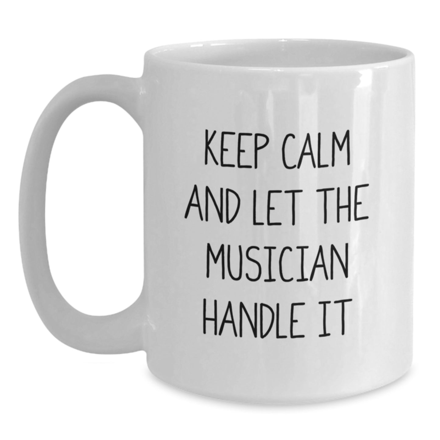 Funny Musician White Coffee Mugs Gifts from Friends for Him - Keep Calm And Let The Musician Handle It, Christmas Unique Gifts for Musician Men - Main