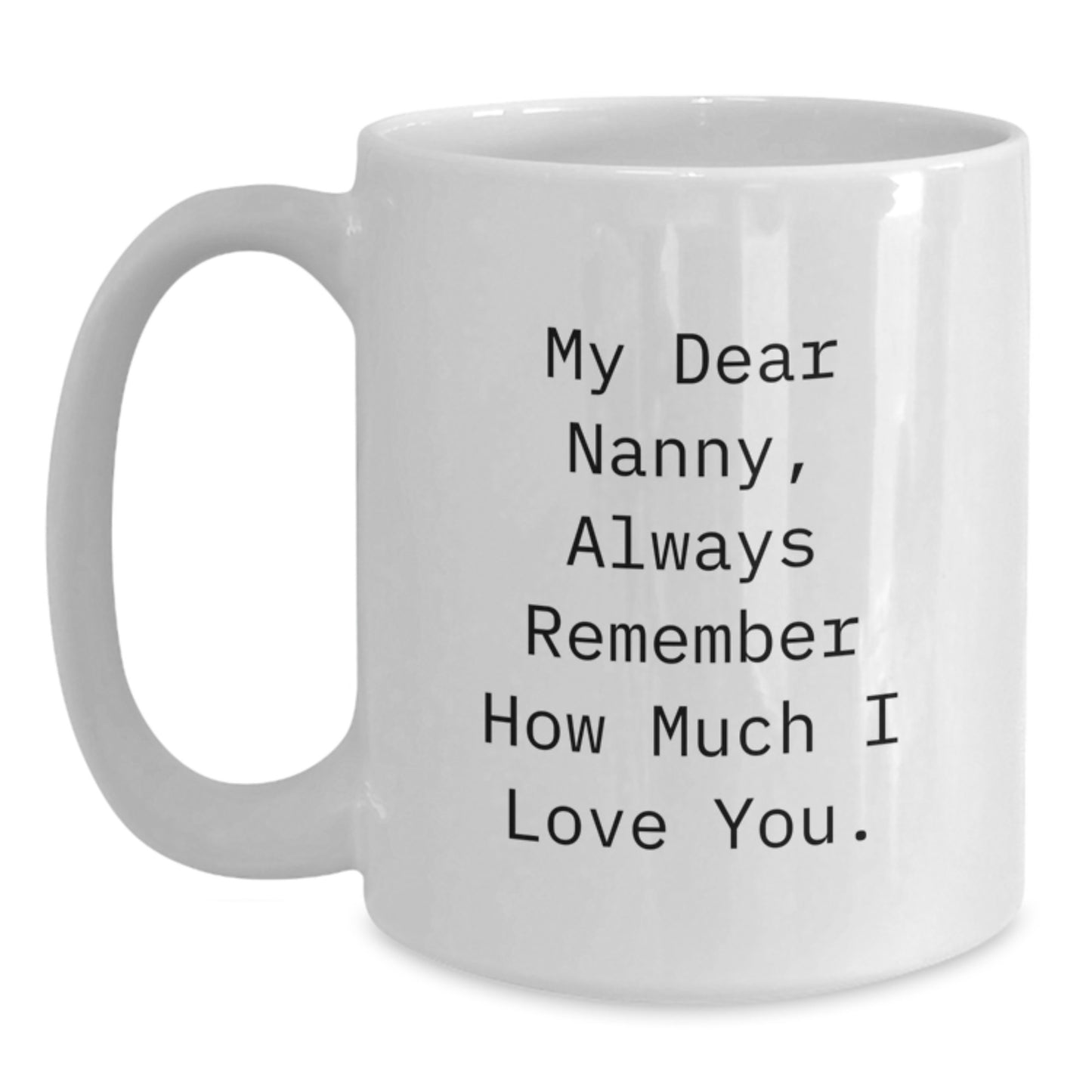 Funny Nanny Gifts from Men for Christmas Unique Presents White Ceramic Coffee Mug My Dear Nanny Always Remember How Much I Love You - Main